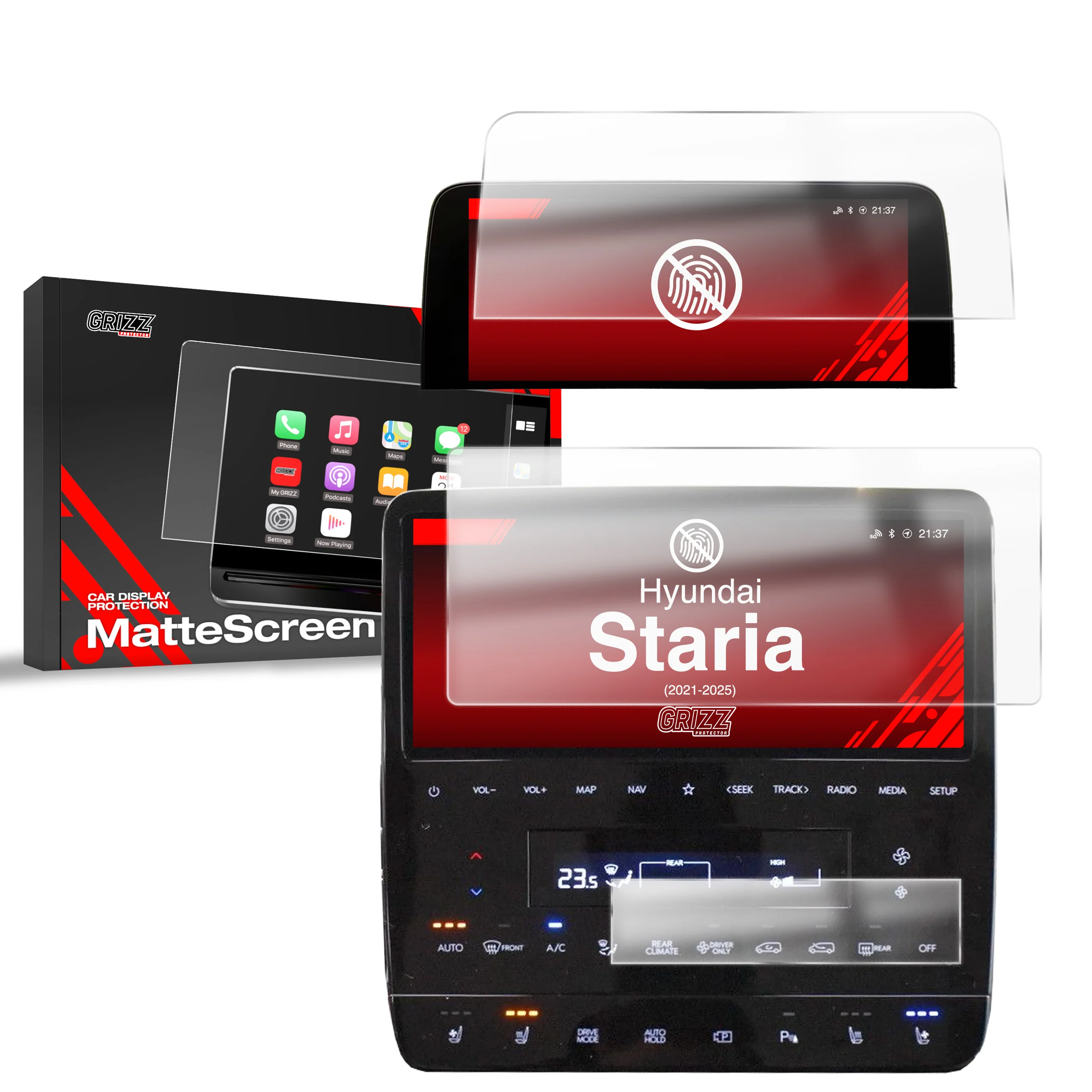 3in1 Displayschutzfolie für Hyundai Staria 10,25" (2021-2026) Anti-Fingerprint, Matt