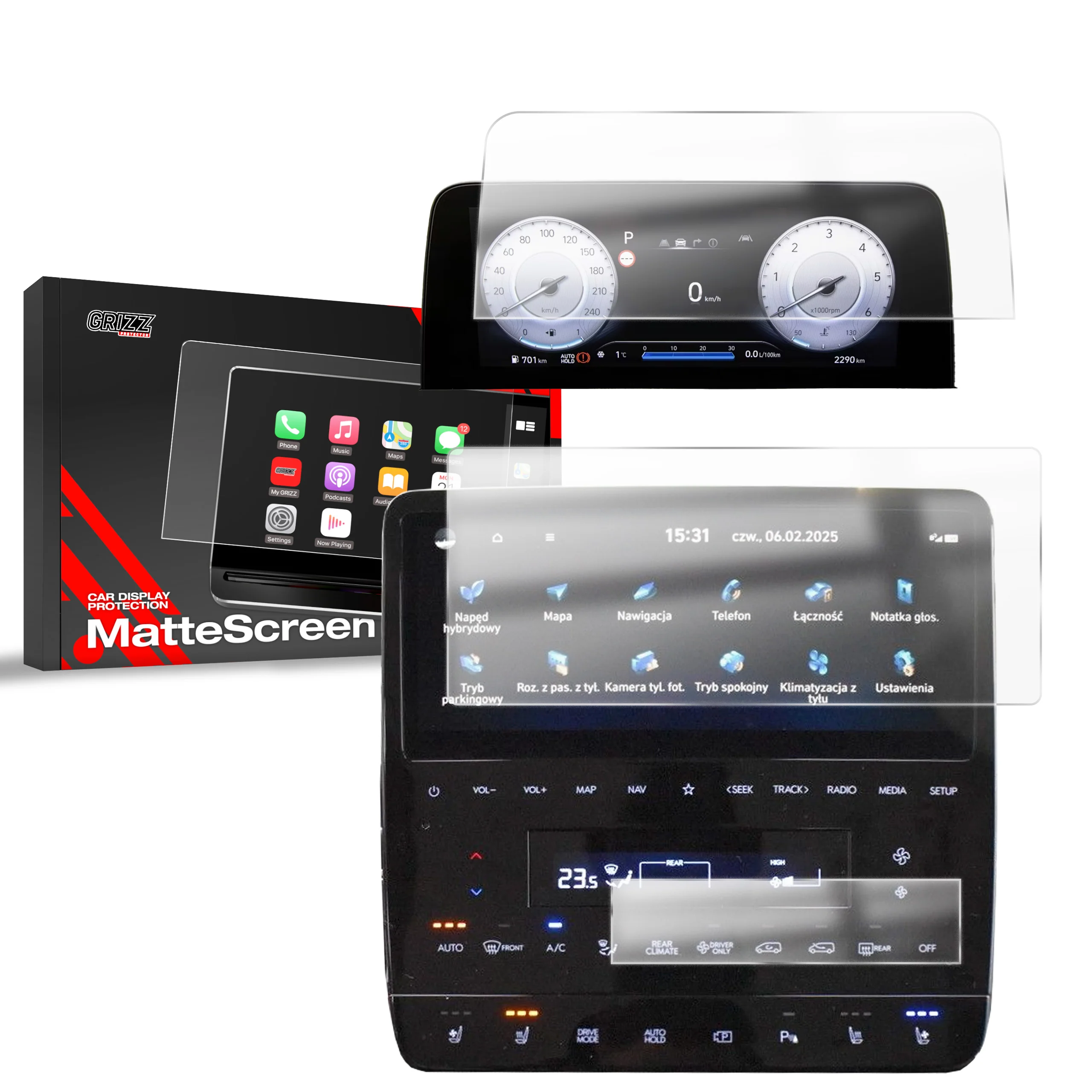 3in1 Displayschutzfolie für Hyundai Staria 10,25" (2021-2026) Anti-Fingerprint, Matt - Image 8