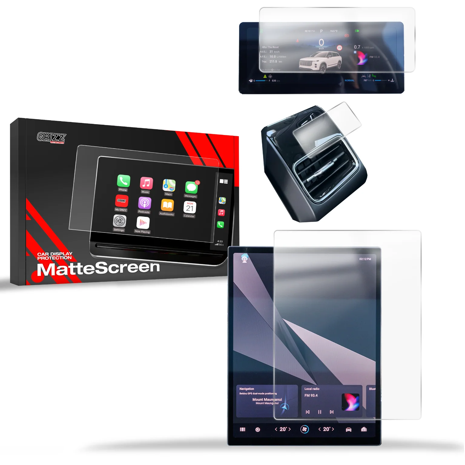 3in1 Displayschutzfolie für Jaecoo J7 13,2" (2024-2026) Anti-Fingerprint, Matt