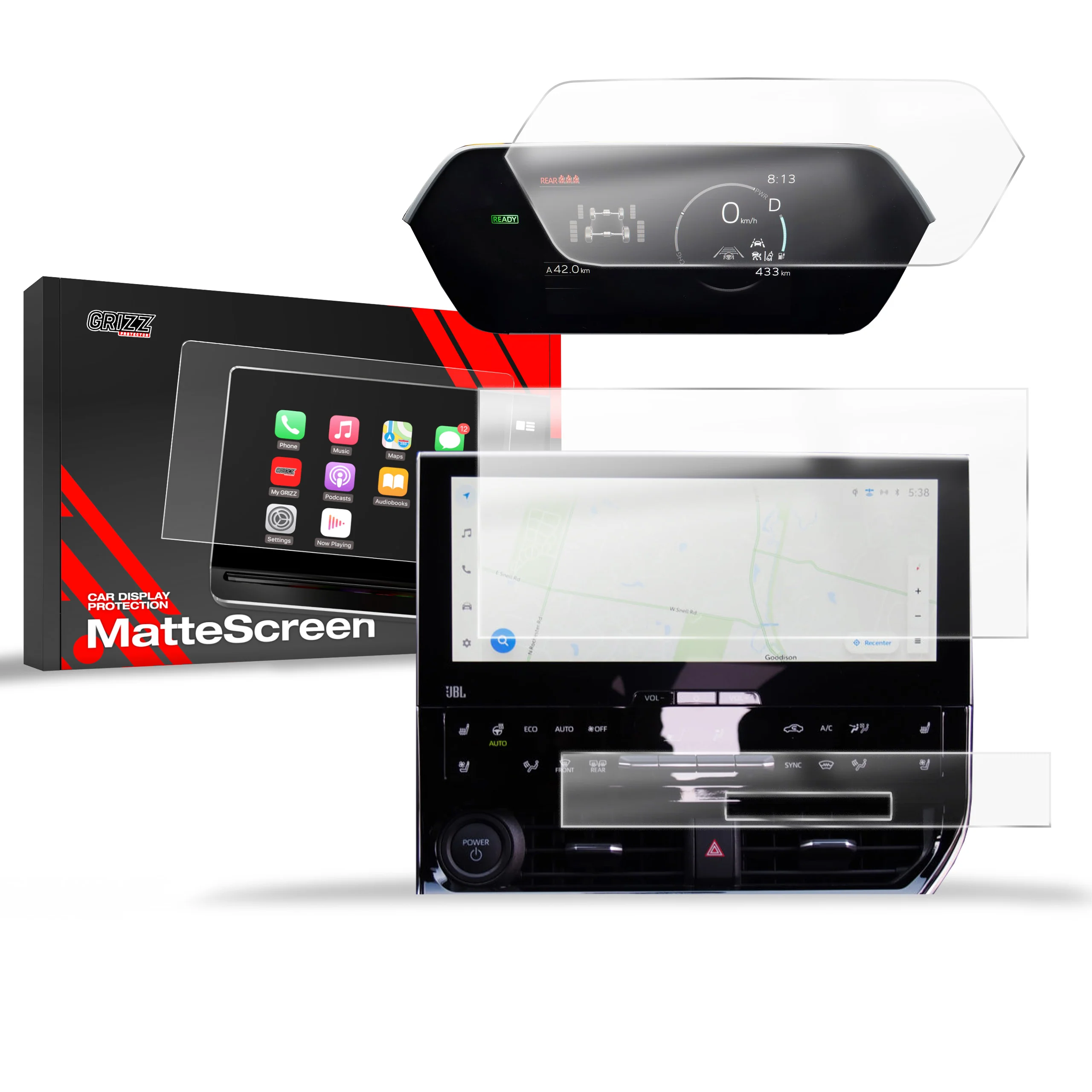 3in1 Displayschutzfolie für Subaru Solterra EV (2022-2026) Anti-Fingerprint, Matt
