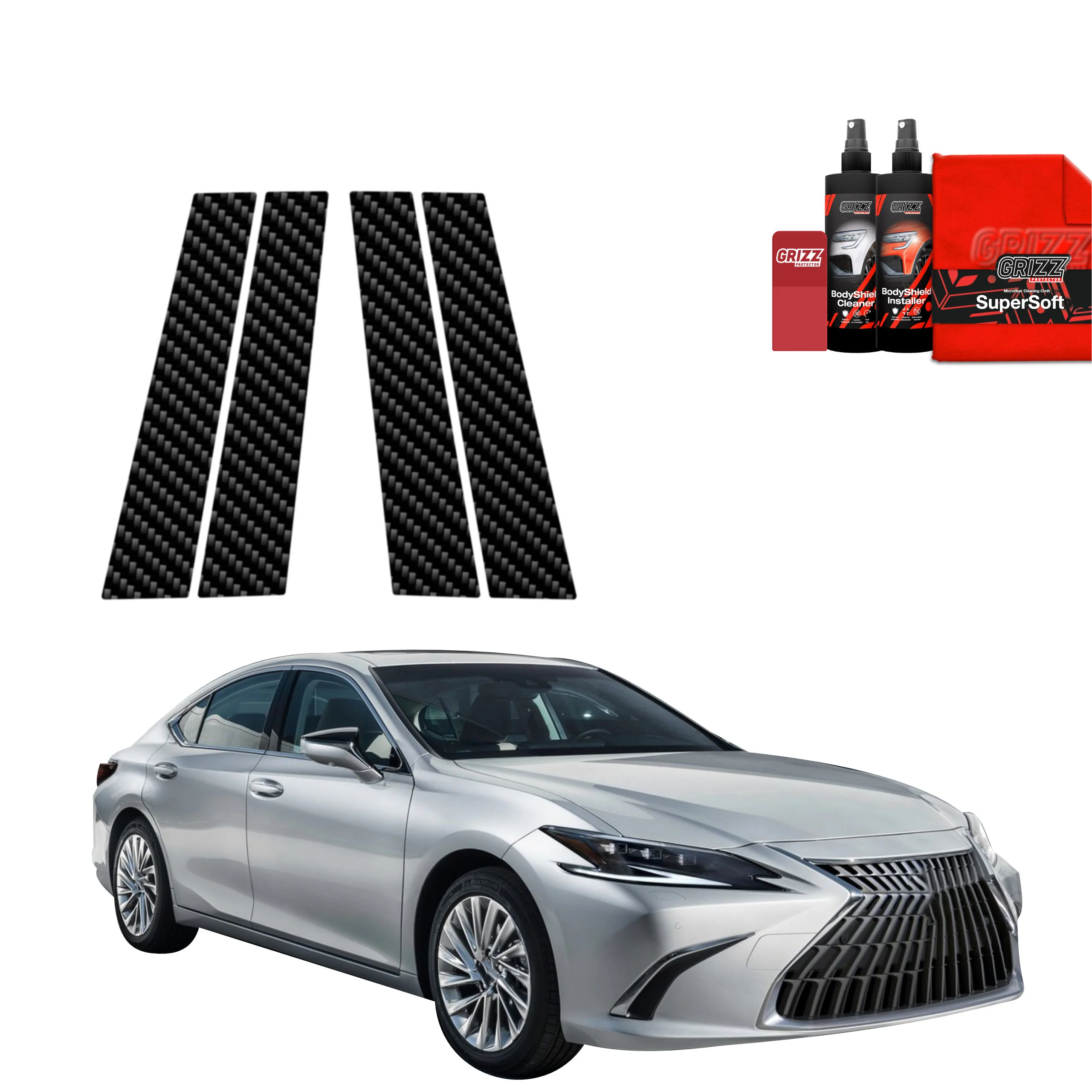 4in1 Kohlenstoff Schutzfolie für B-C-Säule - Lexus ES 300h (2021-2024)
