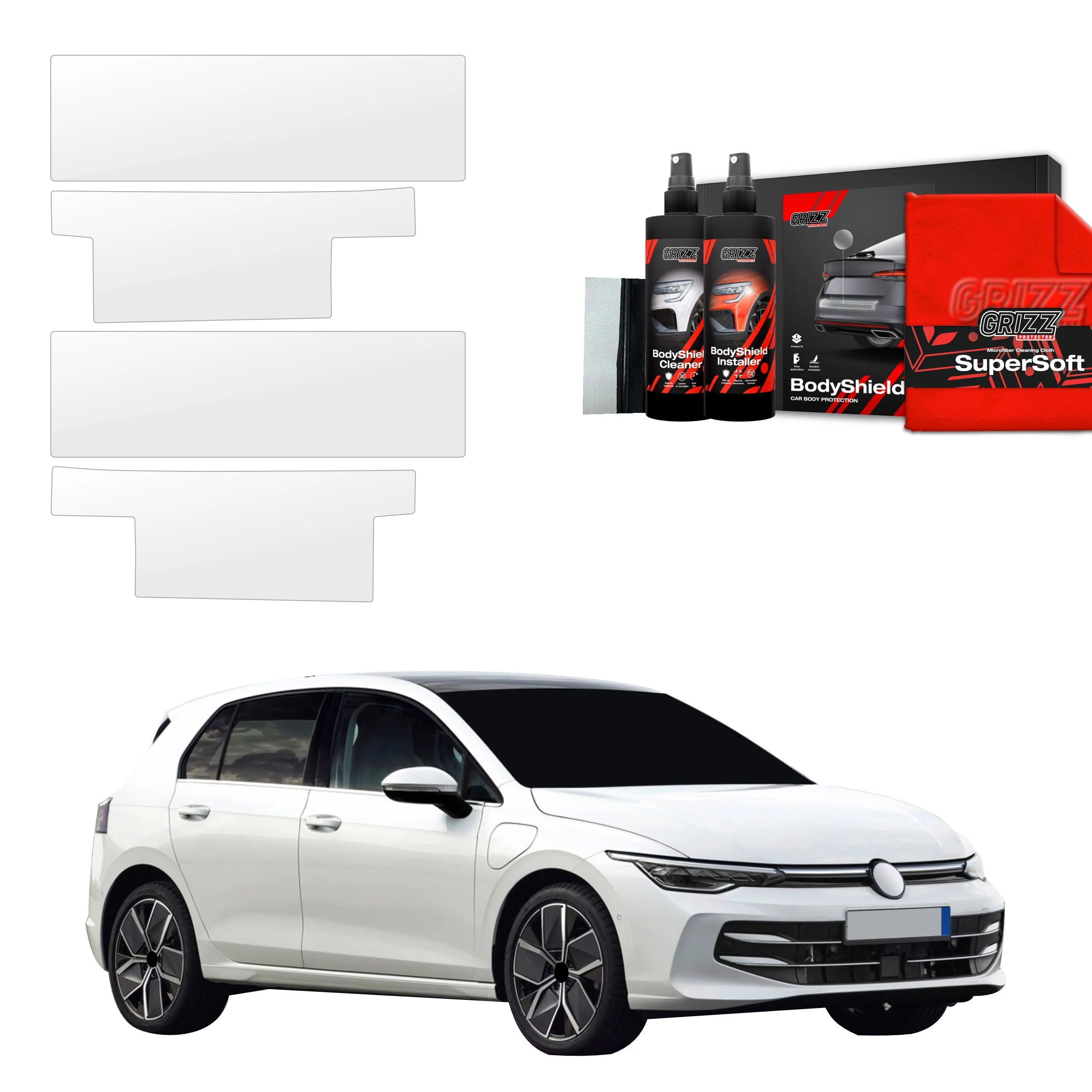 4in1 Schutzfolie für alle Schweller - Volkswagen VW Golf 8 Hatchback (2024-2026)