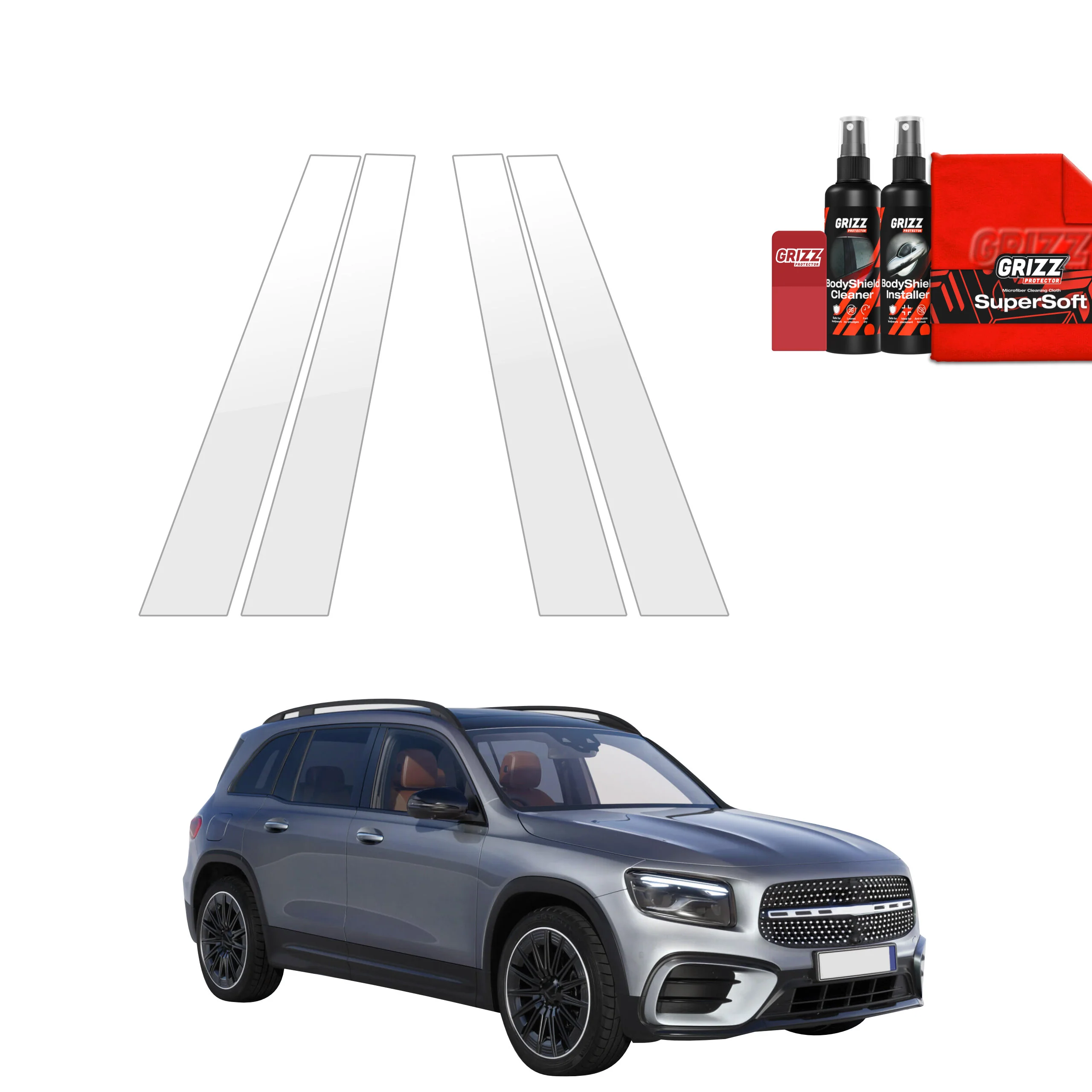 4in1 Schutzfolie für B-C-Säule - Mercedes GLB 200 (2023-2026)