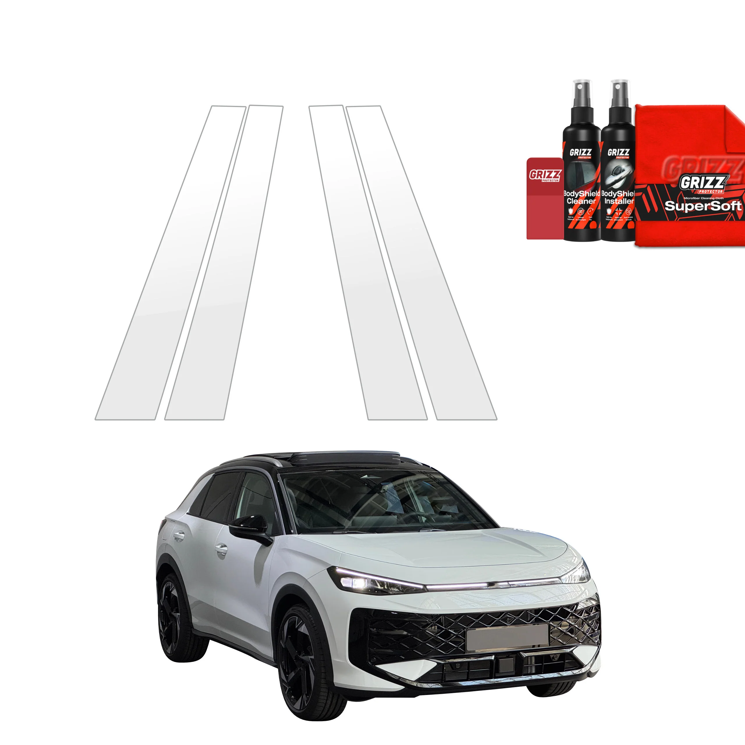 4in1 Schutzfolie für B-Säule - Volkswagen T-Roc (2025-2026)