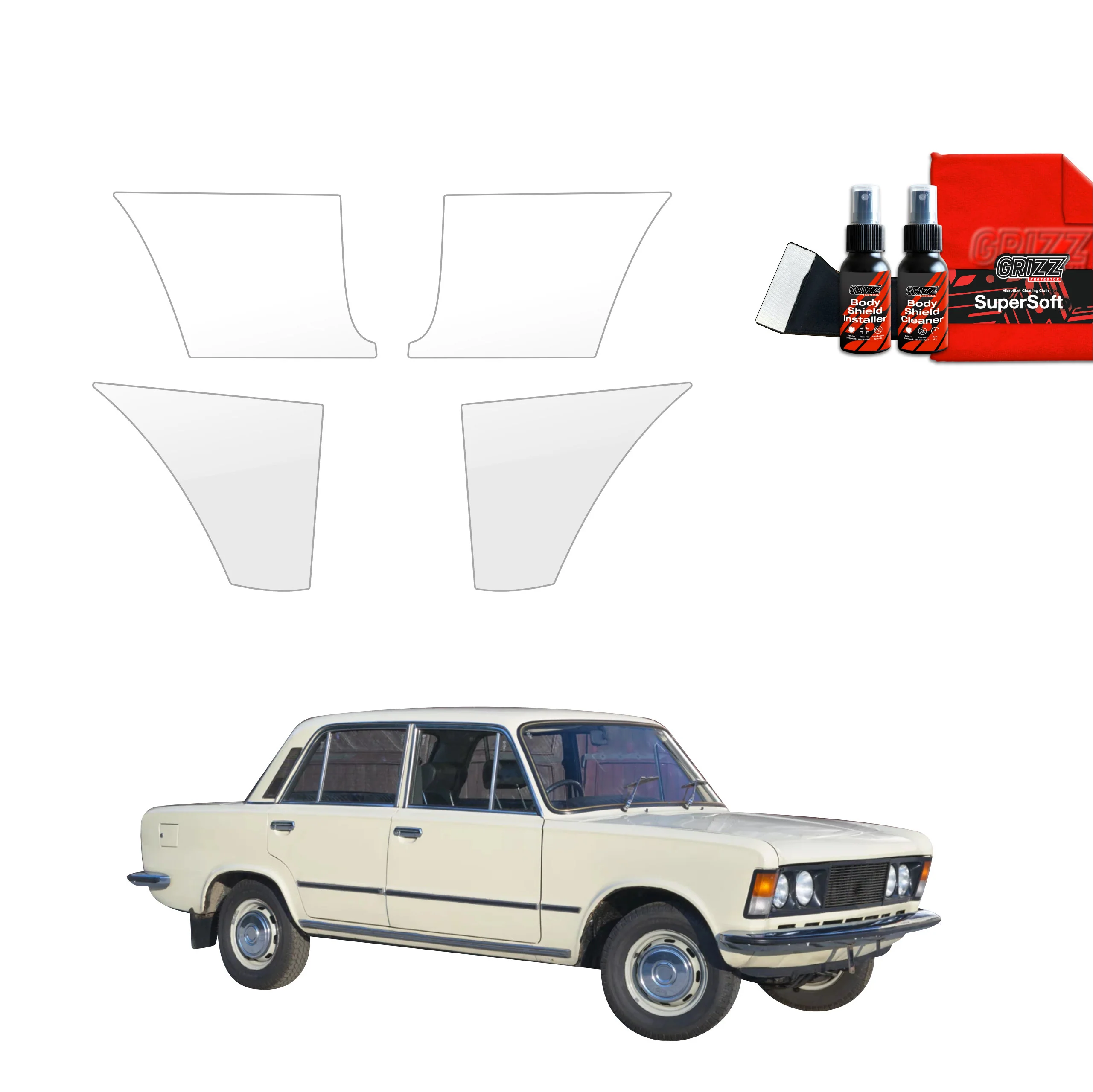 4in1 Schutzfolie für hinteren Seitenschweller - Fiat 125P (1967-1991)