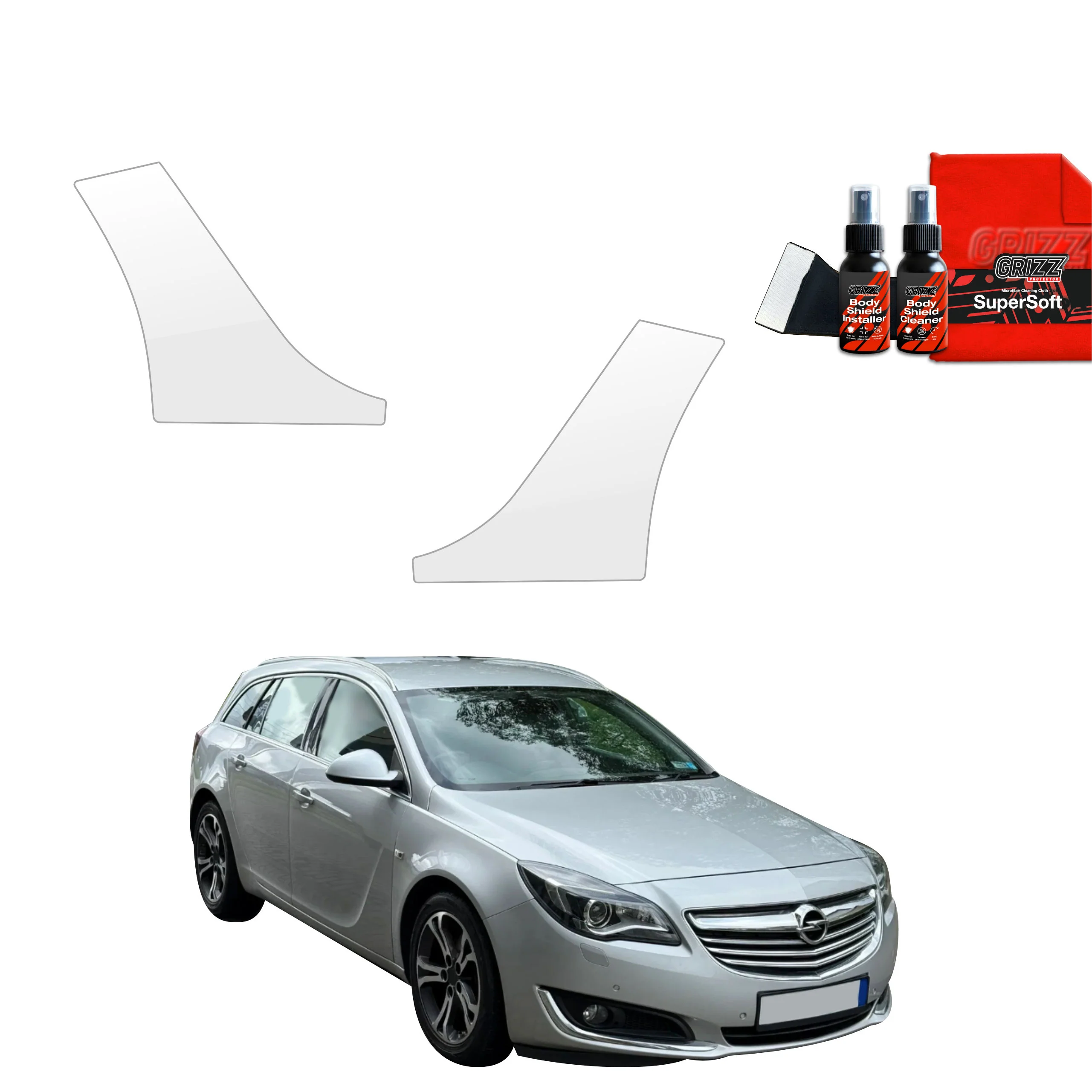4in1 Schutzfolie für hinteren & vorderen Seitenschwelle - Opel Insignia Kombi Facelifting (2013-2017)