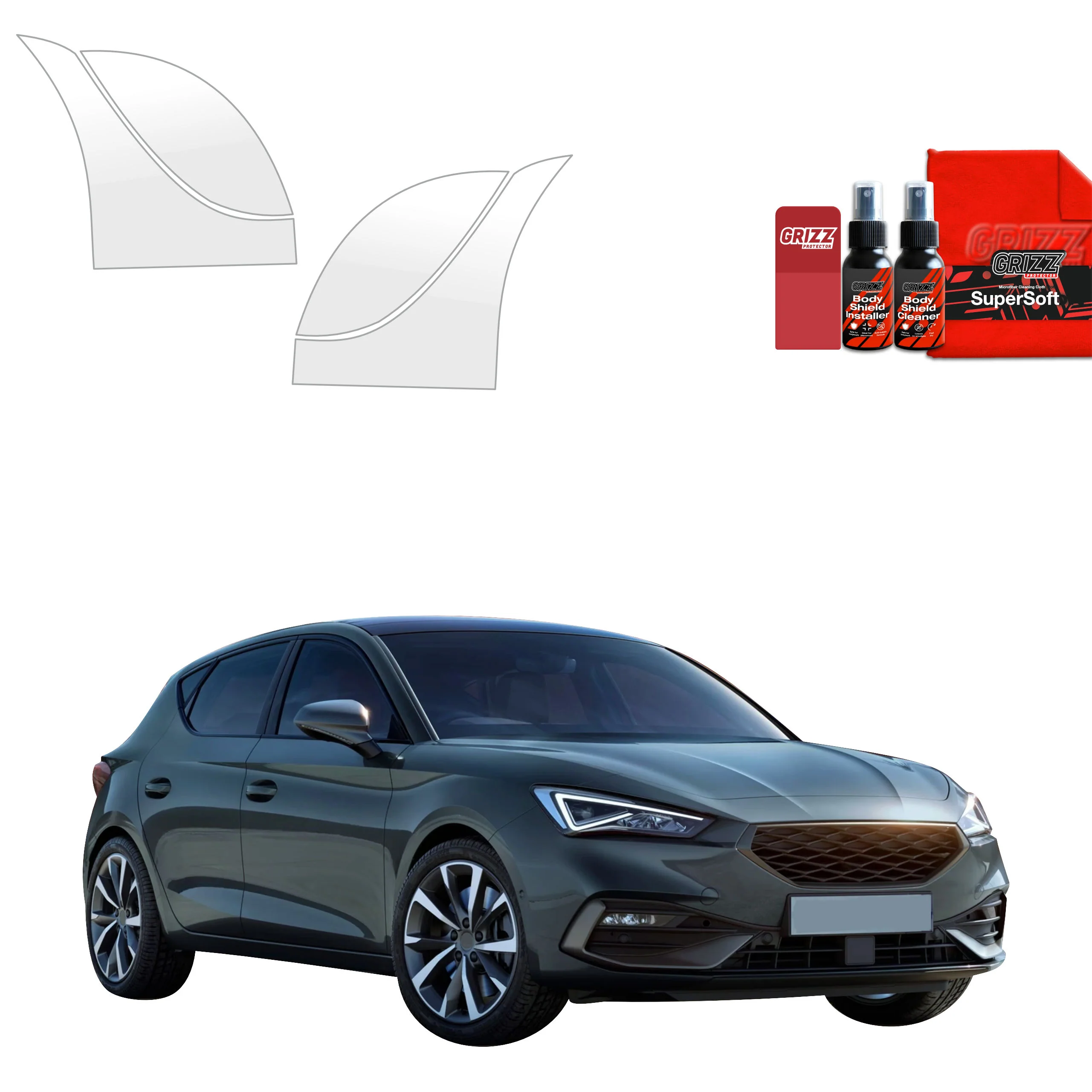 4in1 Schutzfolie für hinteren & vorderen Seitenschwelle - Seat Leon (2024-2026)