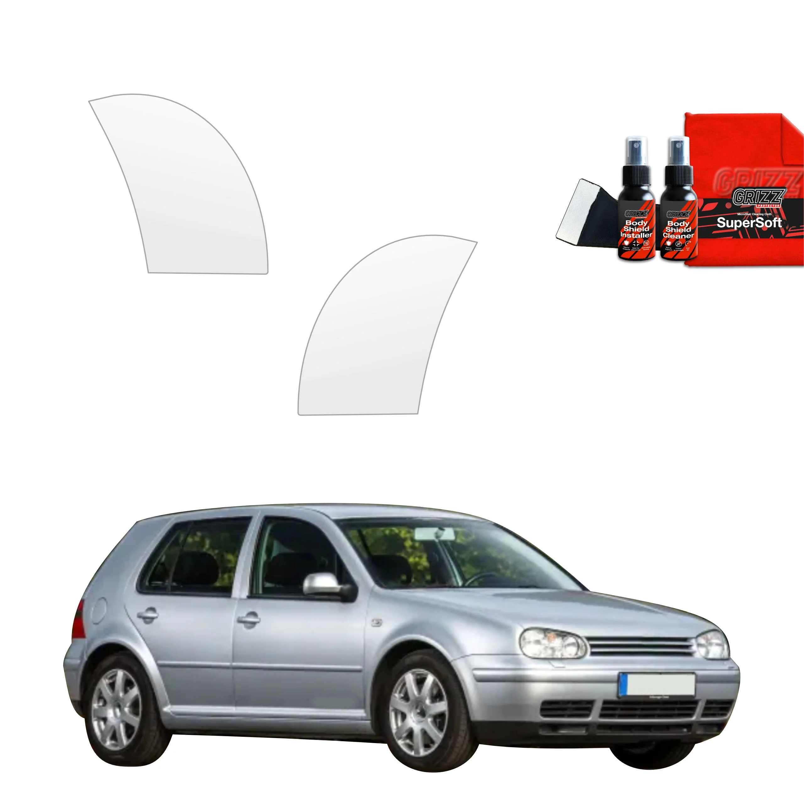 4in1 Schutzfolie für hinteren & vorderen Seitenschwelle - Volkswagen Golf 4 Hatchback 5D (1997-2003)