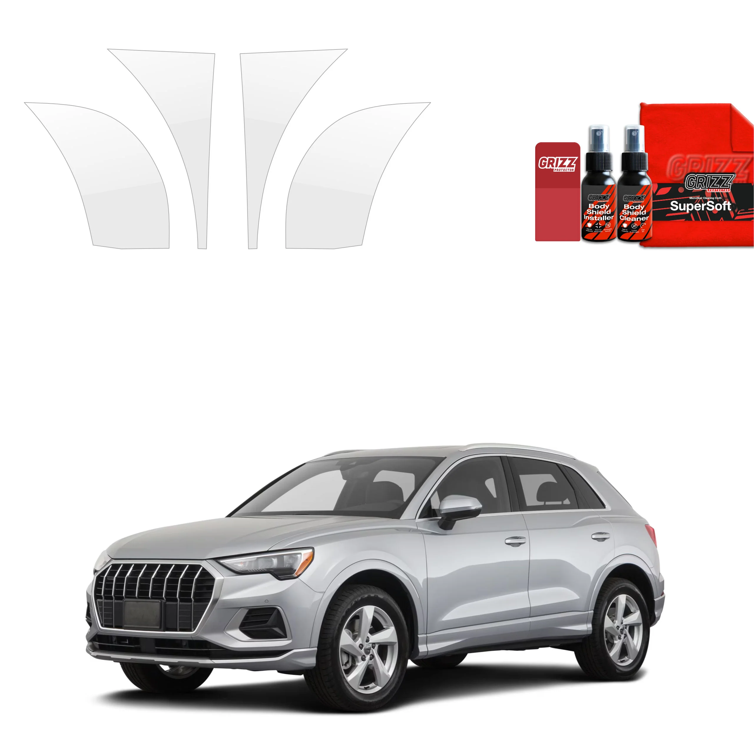 4in1 Schutzfolie für hinteren & vorderen Seitenschweller - Audi Q3 Sportback (2018-2025)