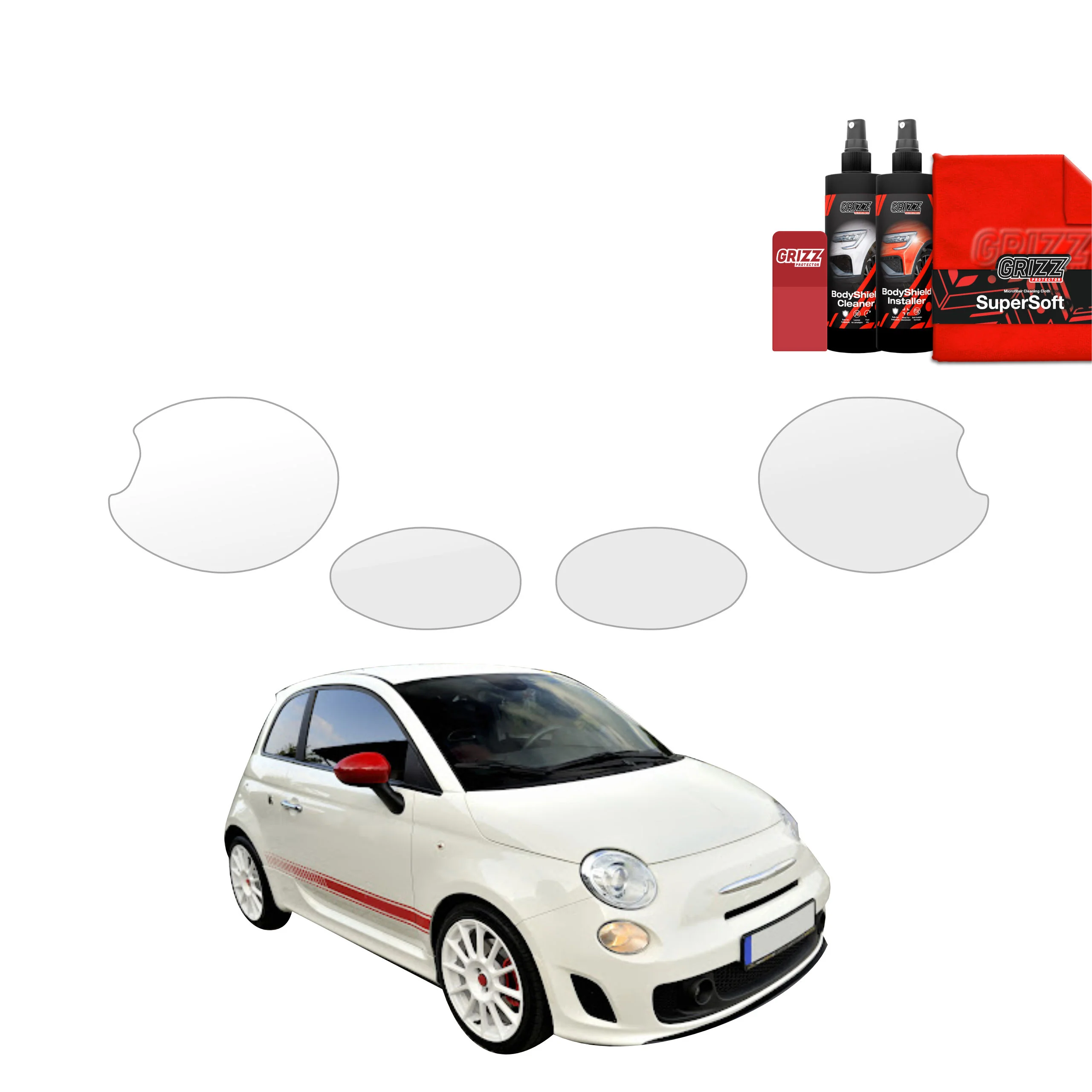 4in1 Schutzfolie für Scheinwerfer - Abarth 500 (2016-2023)