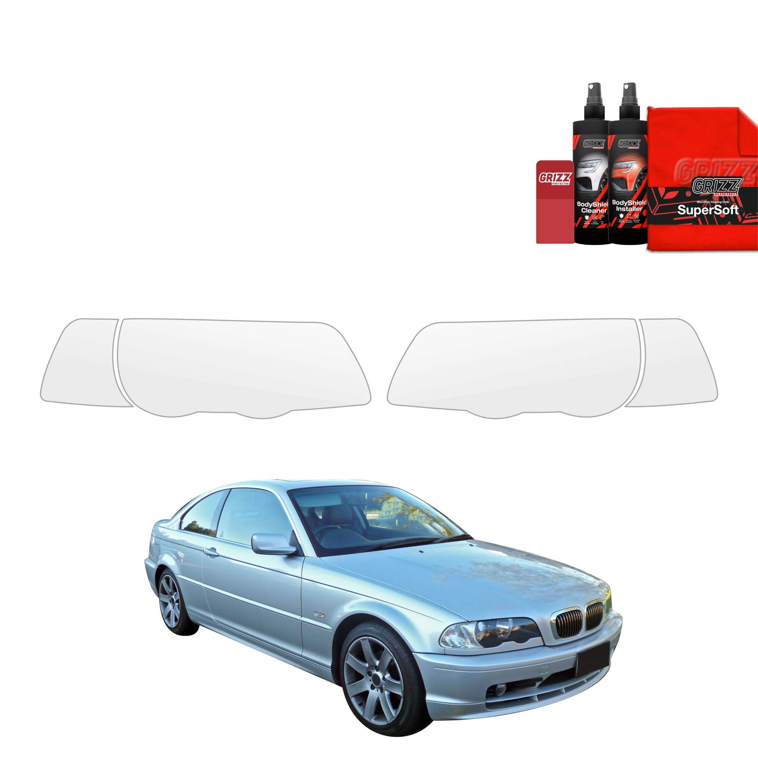 4in1 Schutzfolie für Scheinwerfer - BMW 3 E46 Coupe Pre-LCI (1999-2002)