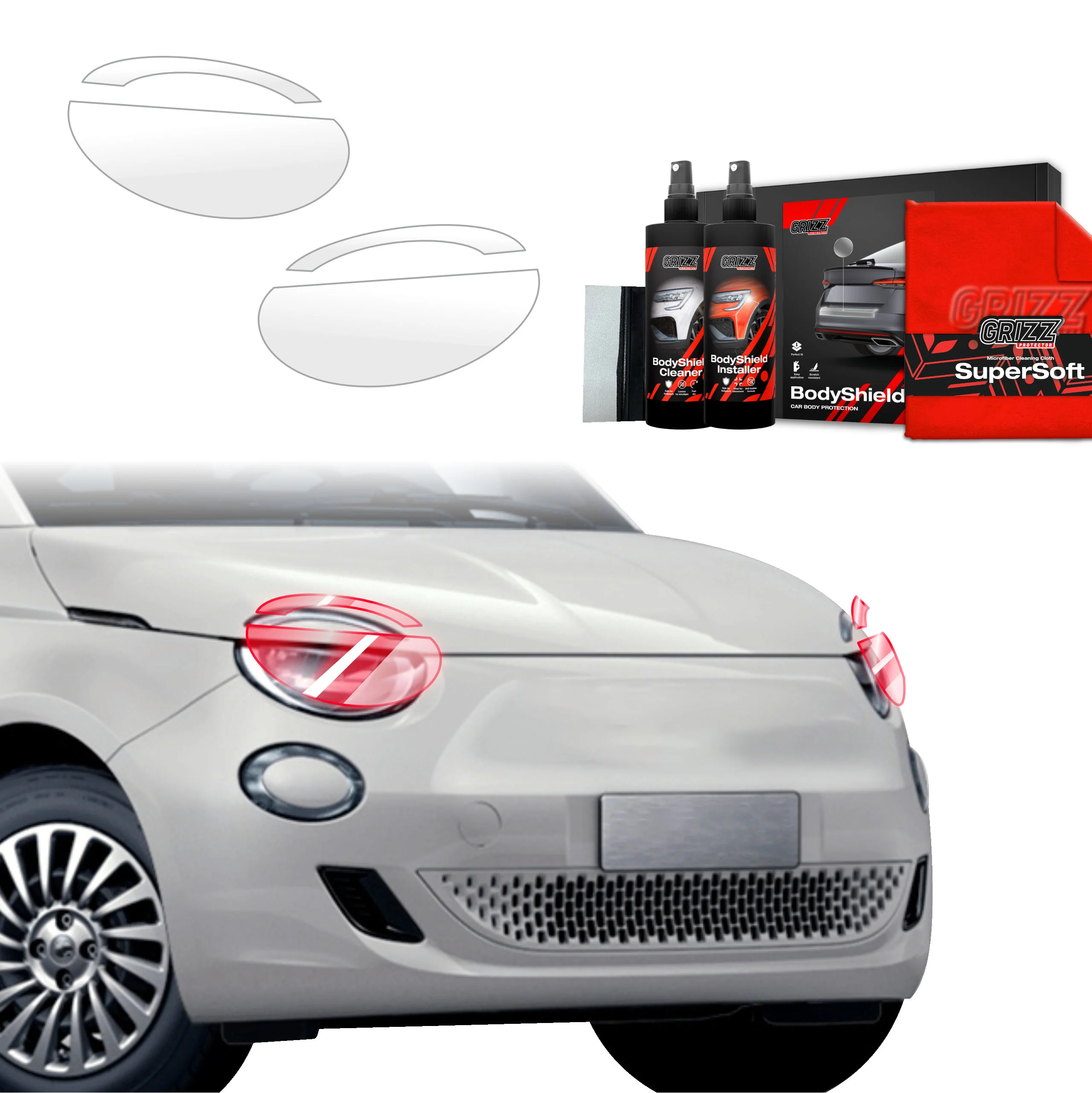 4in1 Schutzfolie für Scheinwerfer - Fiat 500 (2016-2026)