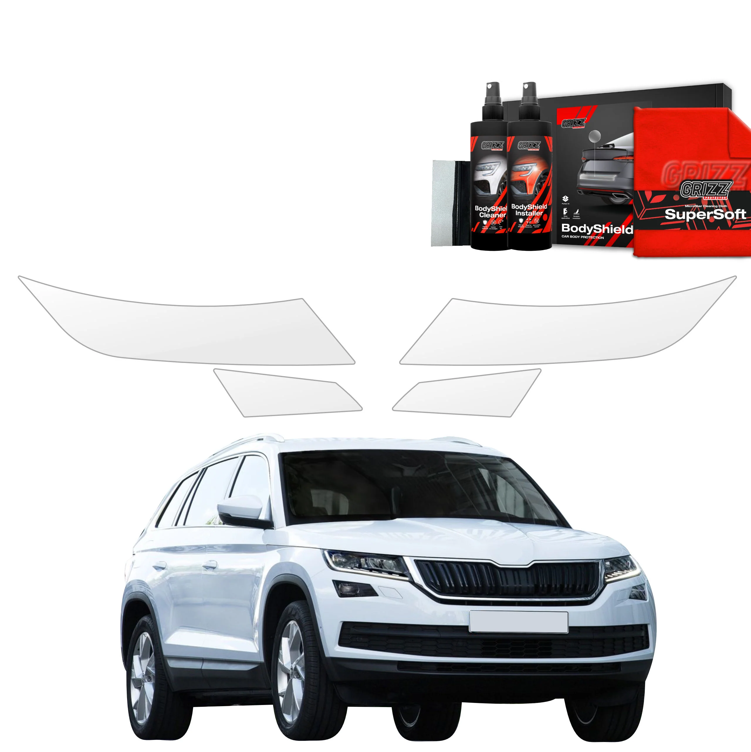 4in1 Schutzfolie für Scheinwerfer - Skoda Kodiaq (2016- 2021)