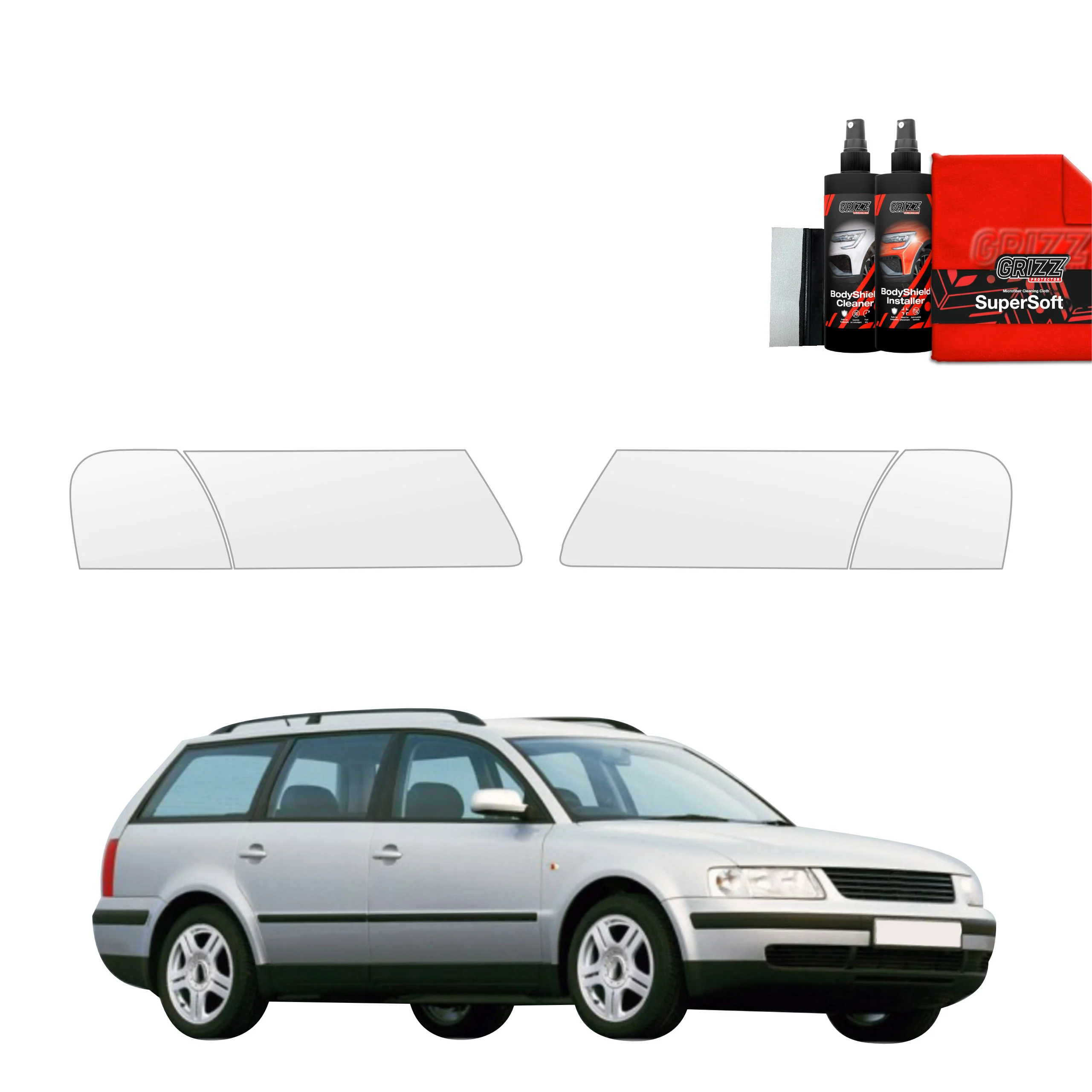 4in1 Schutzfolie für Scheinwerfer - Volkswagen Passat B5 Variant (1996-2000)