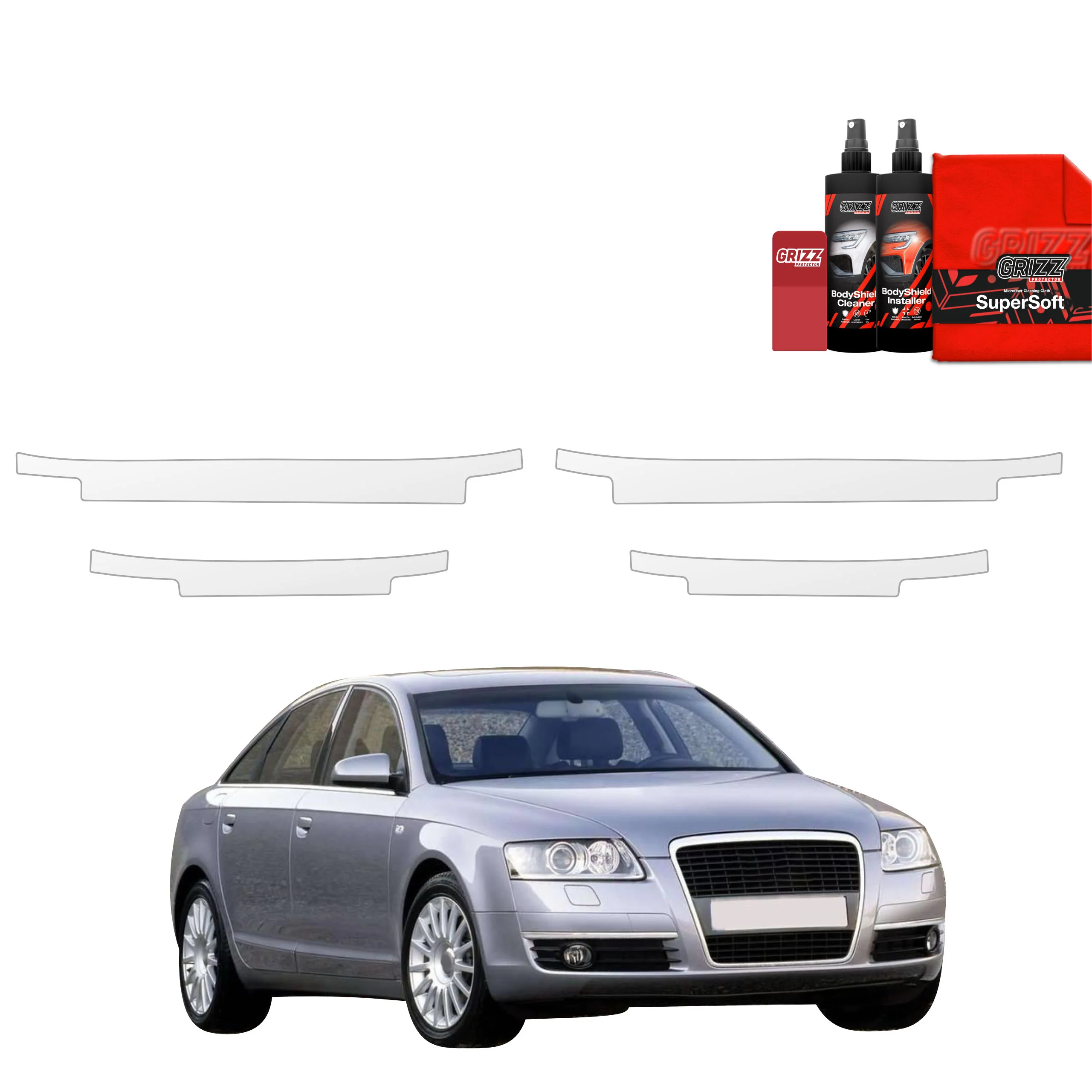 4in1 Schutzfolie für Schweller - Audi A6 C6 Sedan 4D (2004-2008)