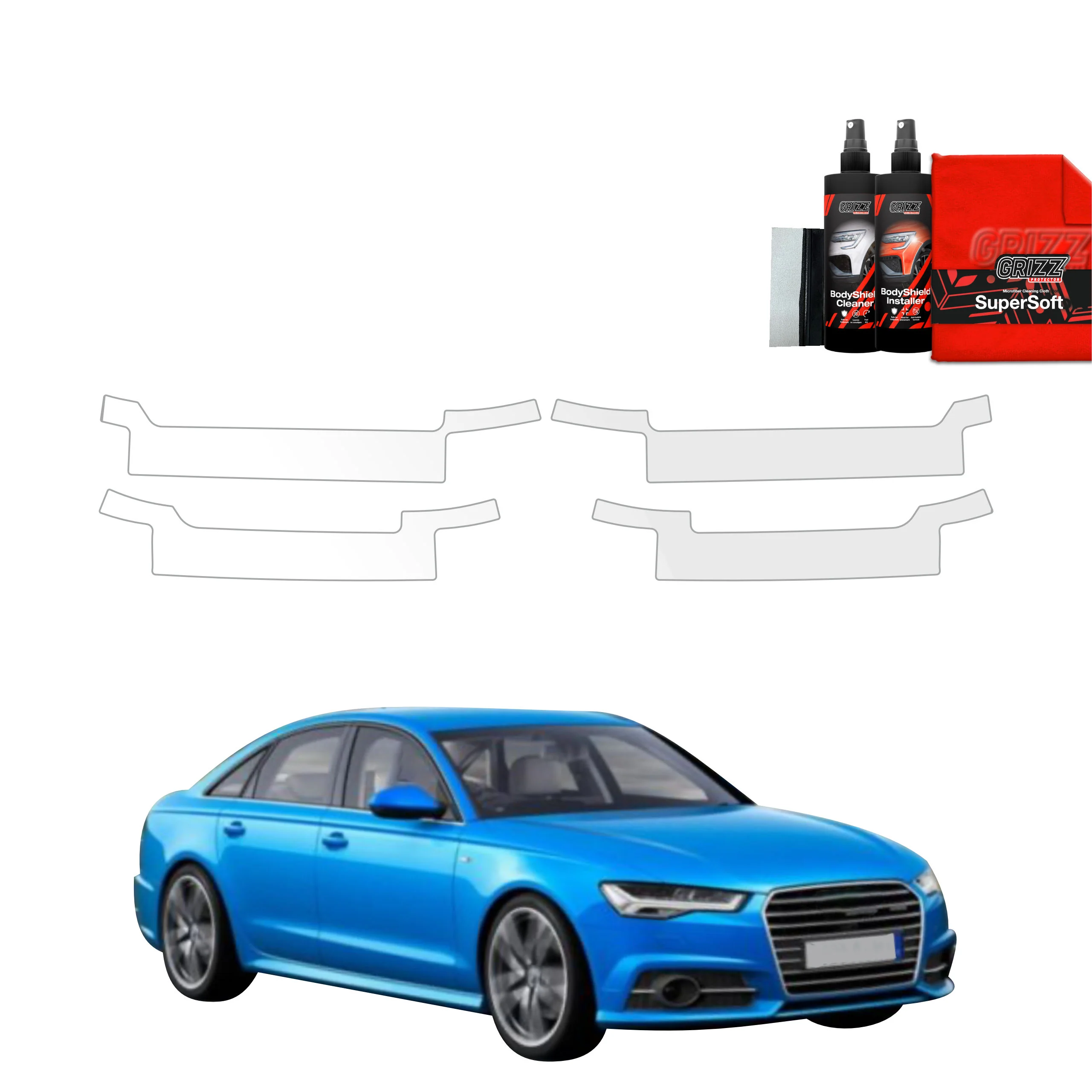 4in1 Schutzfolie für Schweller - Audi A6 C7 Sedan Facelifting (2014-2018)