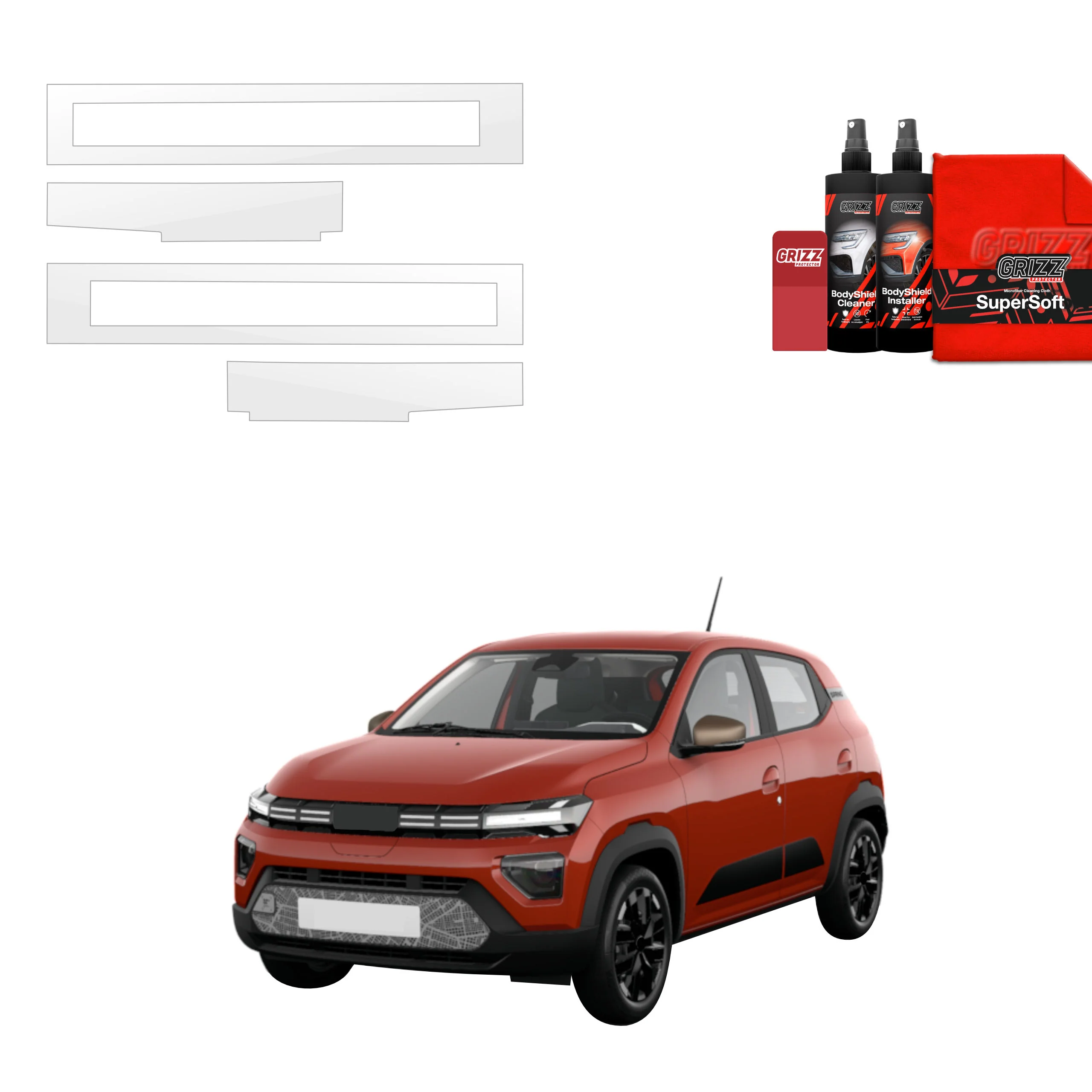 4in1 Schutzfolie für Schweller - Dacia Spring (2024-2026)