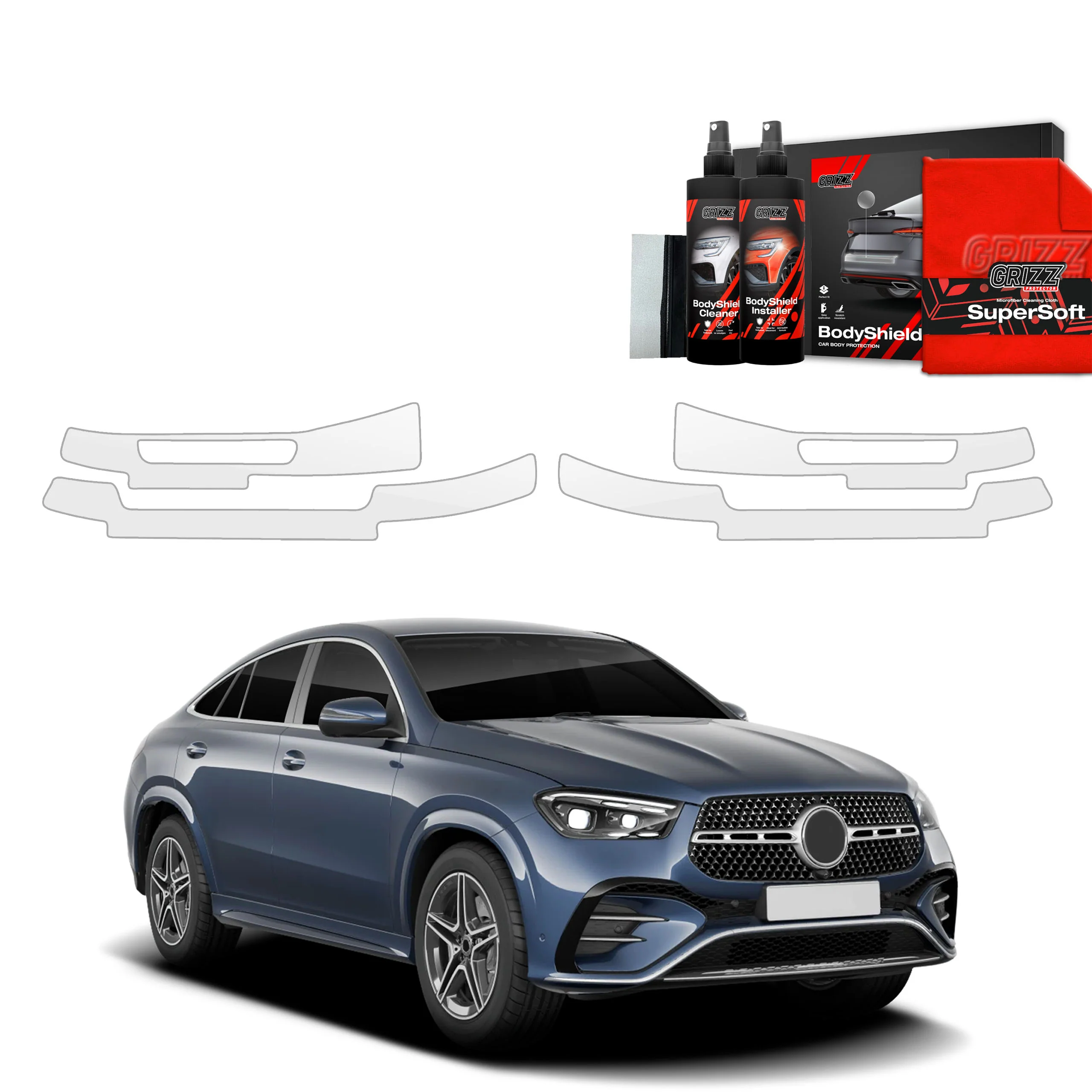 4in1 Schutzfolie für Schweller - Mercedes GLE 450d (2023-2026)