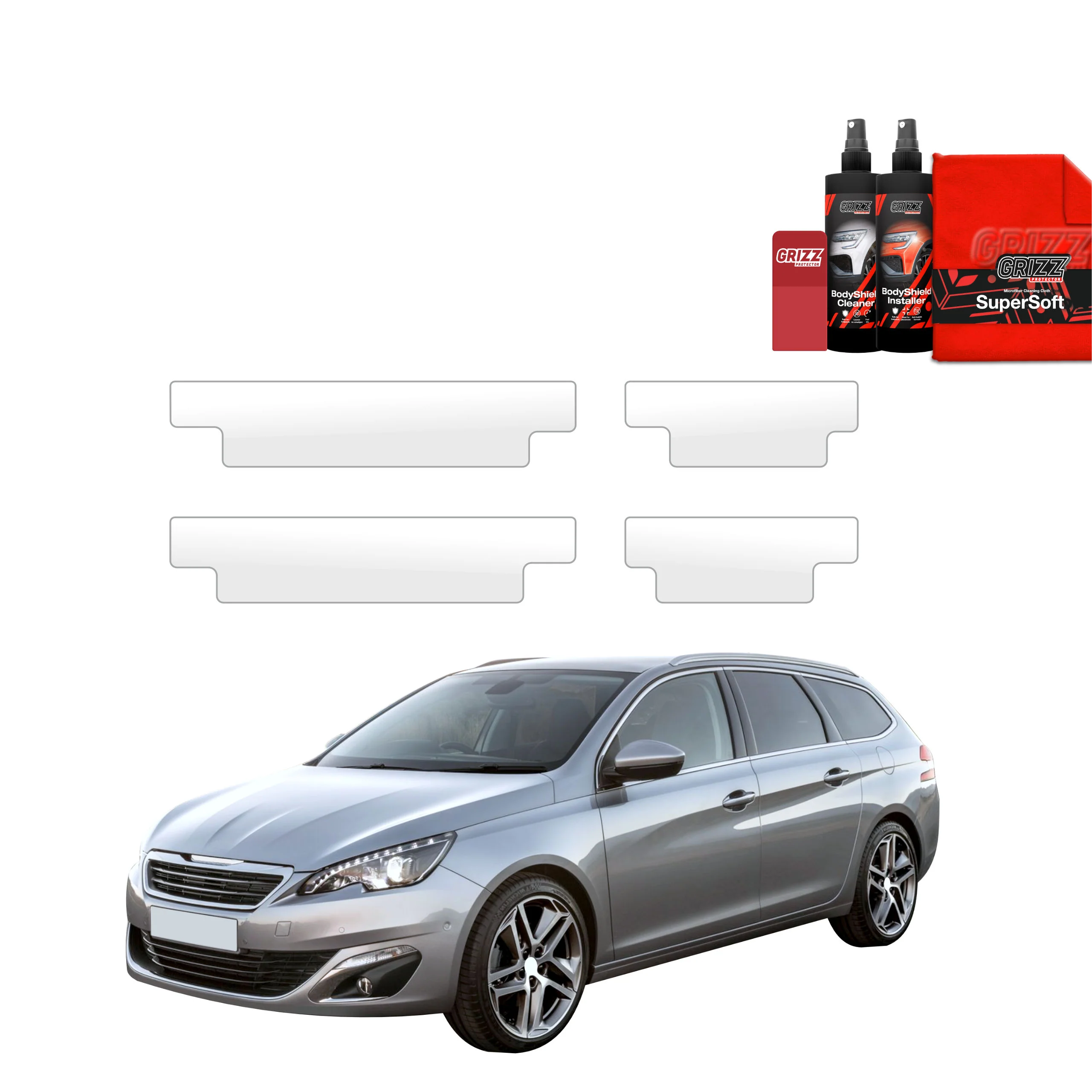 4in1 Schutzfolie für Schweller - Peugeot 308 Kombi (2013-2021)
