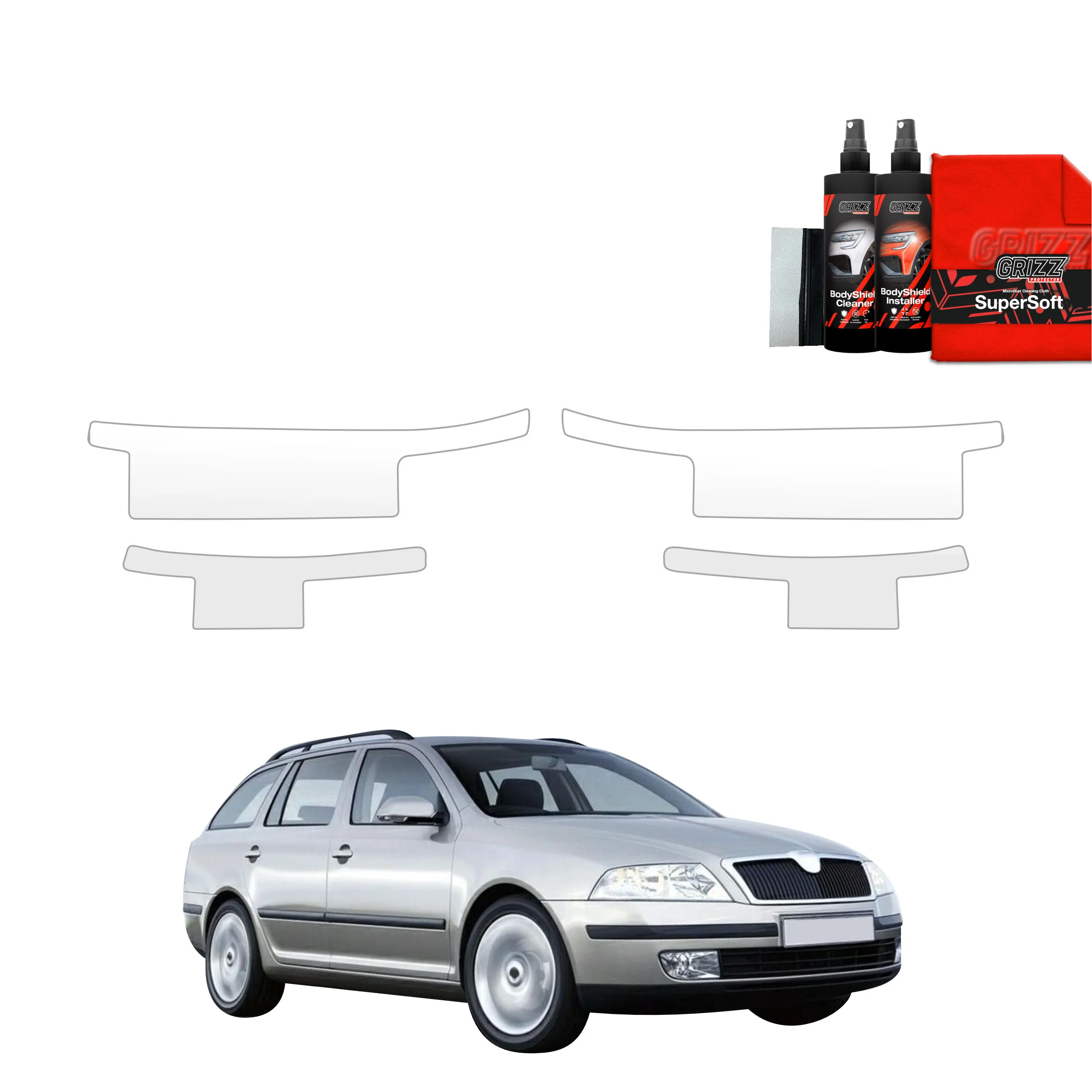 4in1 Schutzfolie für Schweller - Skoda Octavia 2 Kombi (2004-2008)