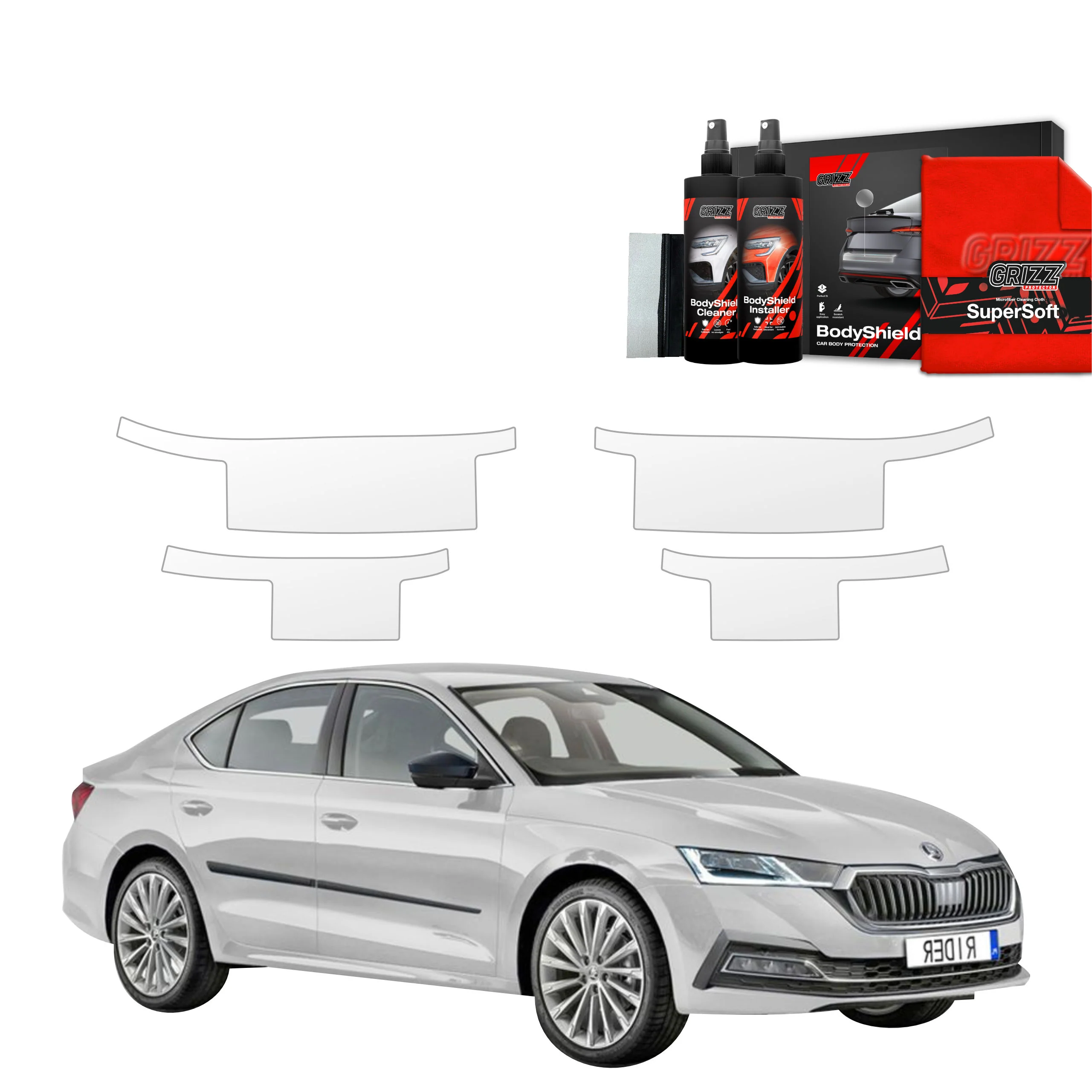 4in1 Schutzfolie für Schweller - Skoda Octavia 4 Hatchback (2019-2024)