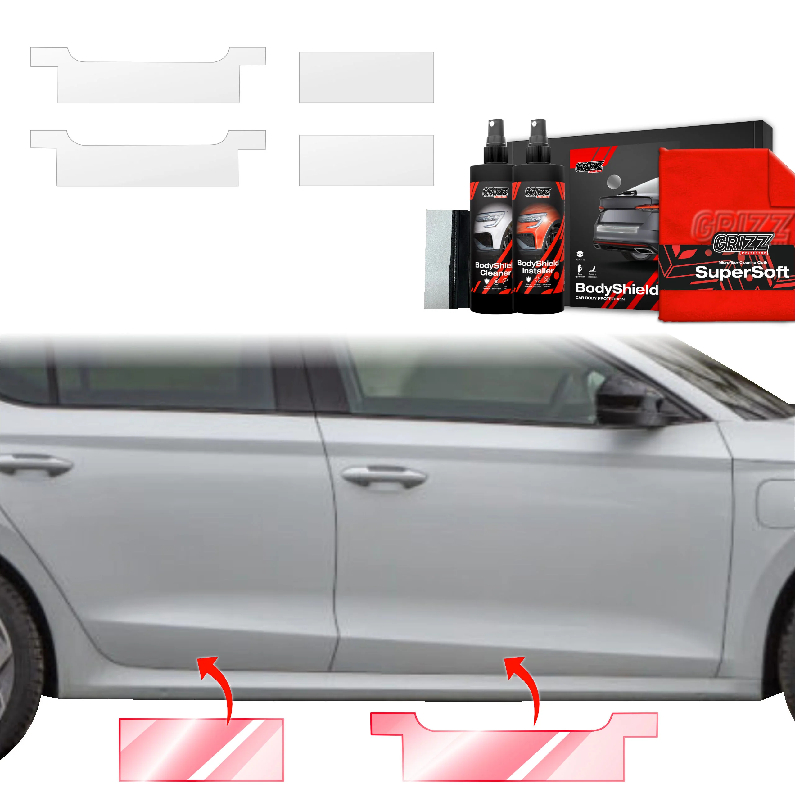 4in1 Schutzfolie für Schweller - Skoda Octavia 4 Hatchback Facelifting (2024-2026)
