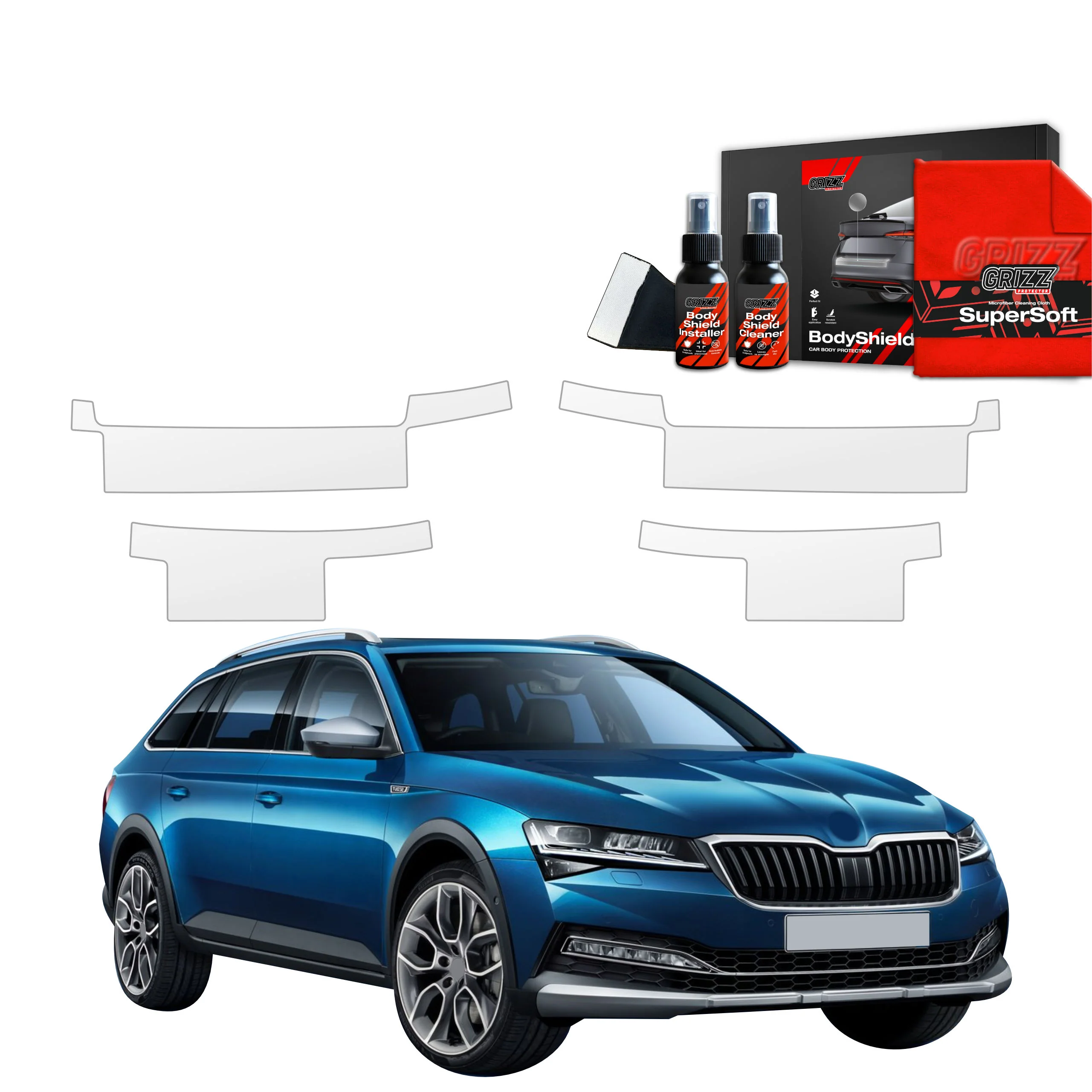 4in1 Schutzfolie für Schweller - Skoda Superb 3 Combi (2019- 2023)