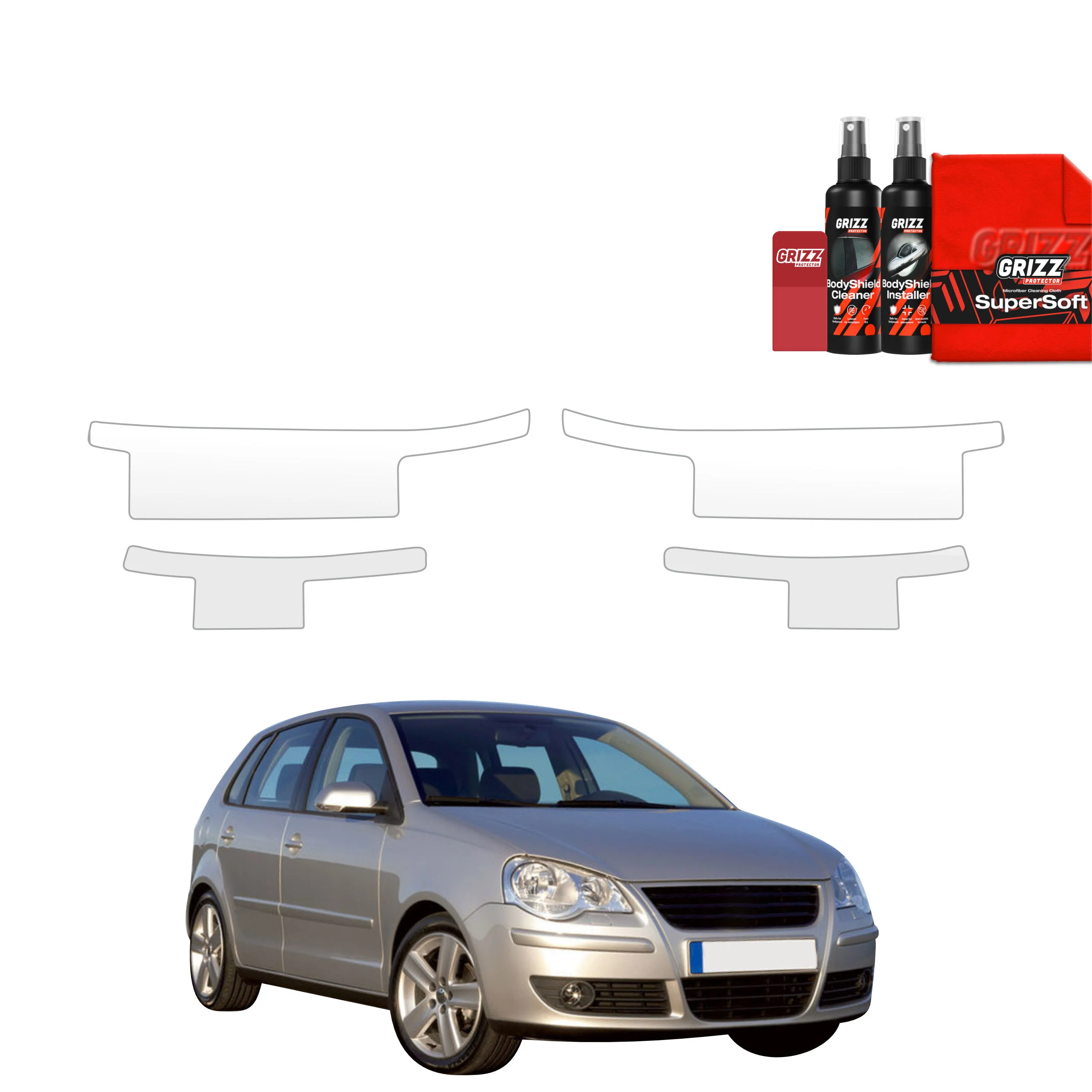 4in1 Schutzfolie für Schweller - Volkswagen Polo Hatchback 5D (2001-2009)
