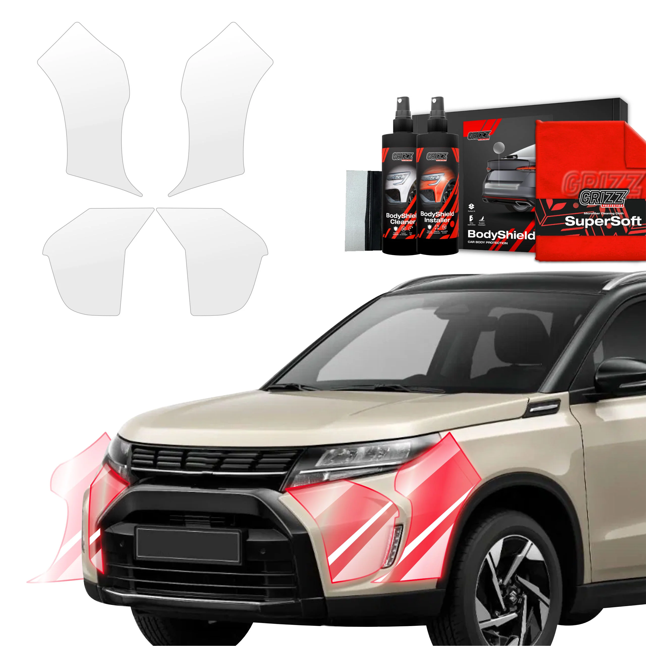 4in1 Schutzfolie für Stoßstange - Suzuki Vitara Facelift (2024-2026)