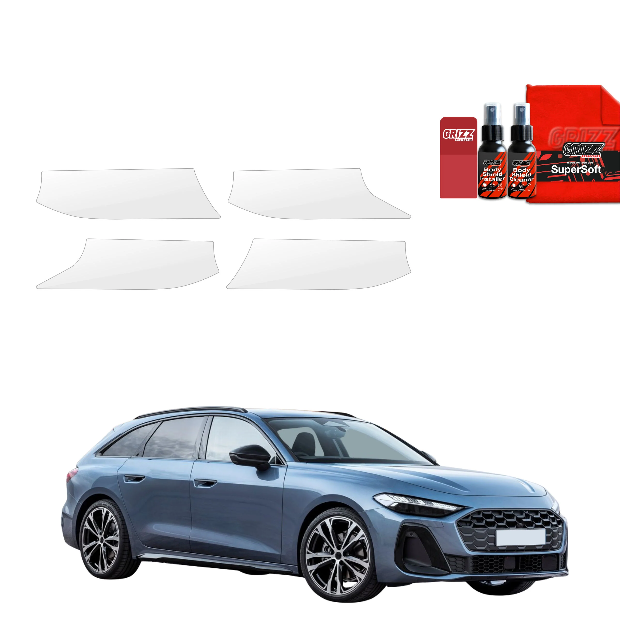 4in1 Schutzfolie für Türgriffmulden - Audi A5 B10 Avant (2025-2026)