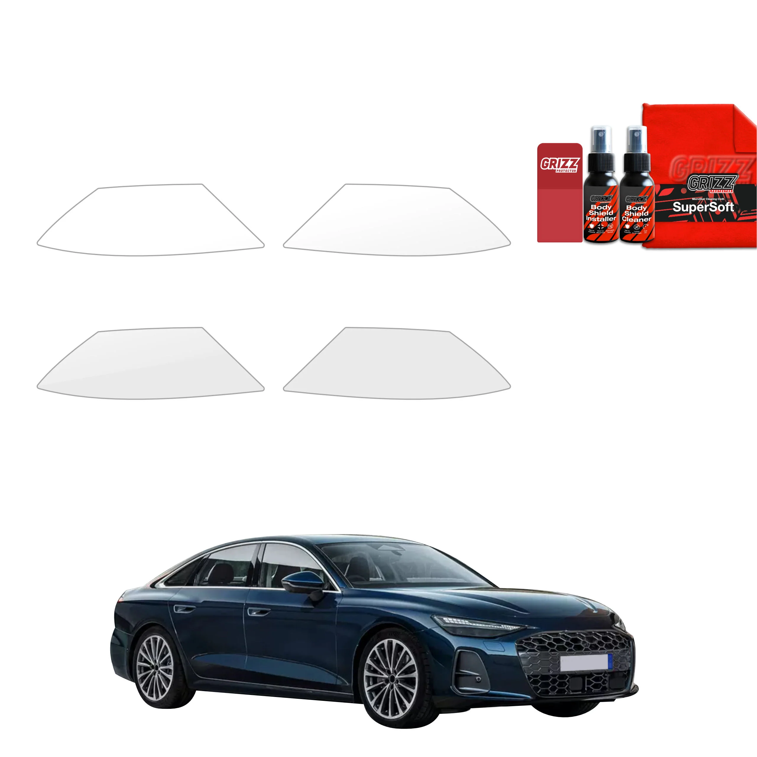 4in1 Schutzfolie für Türgriffmulden - Audi A6 Limousine (2025-2026)