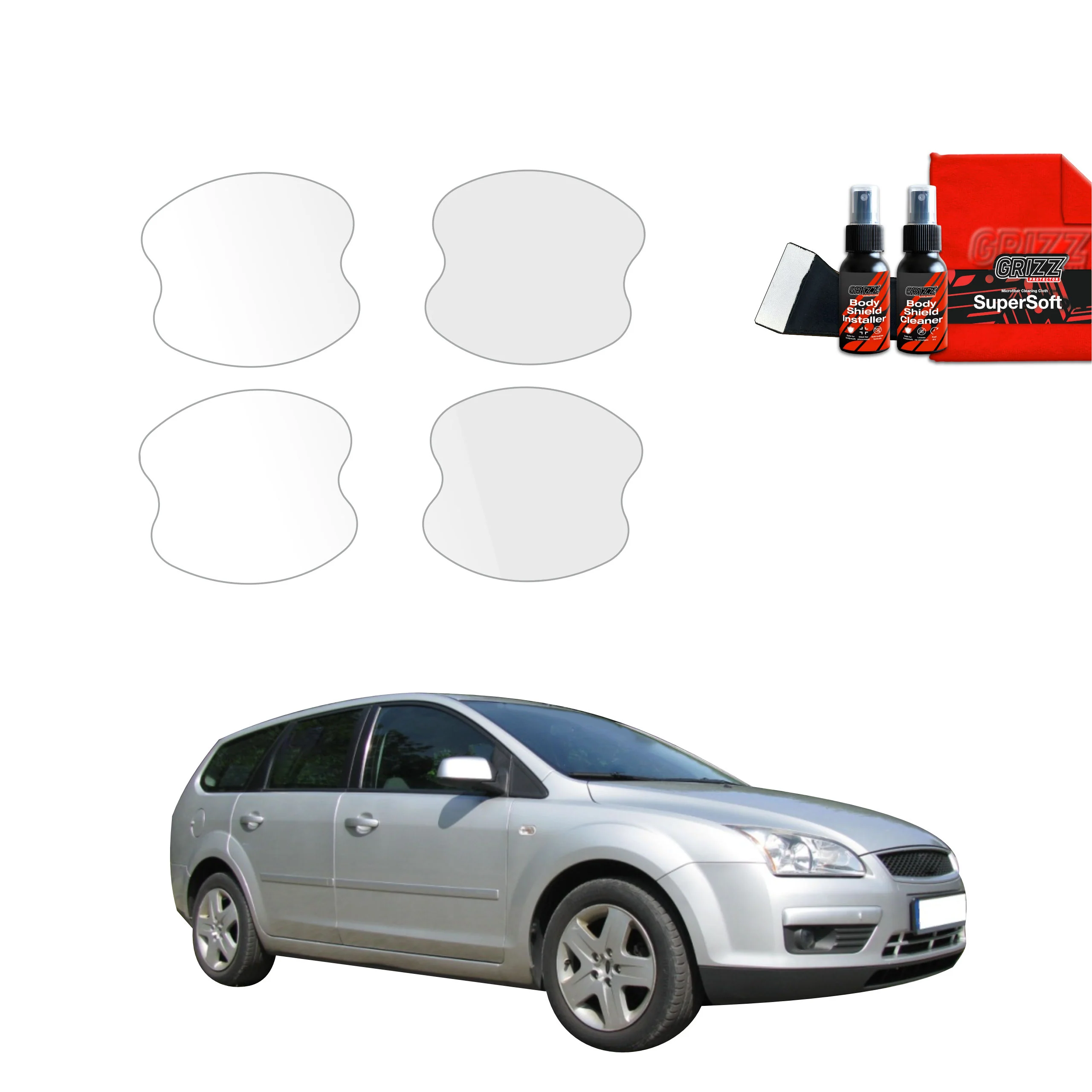 4in1 Schutzfolie für Türgriffmulden - Ford Focus Mk2 Kombi (2004-2007)