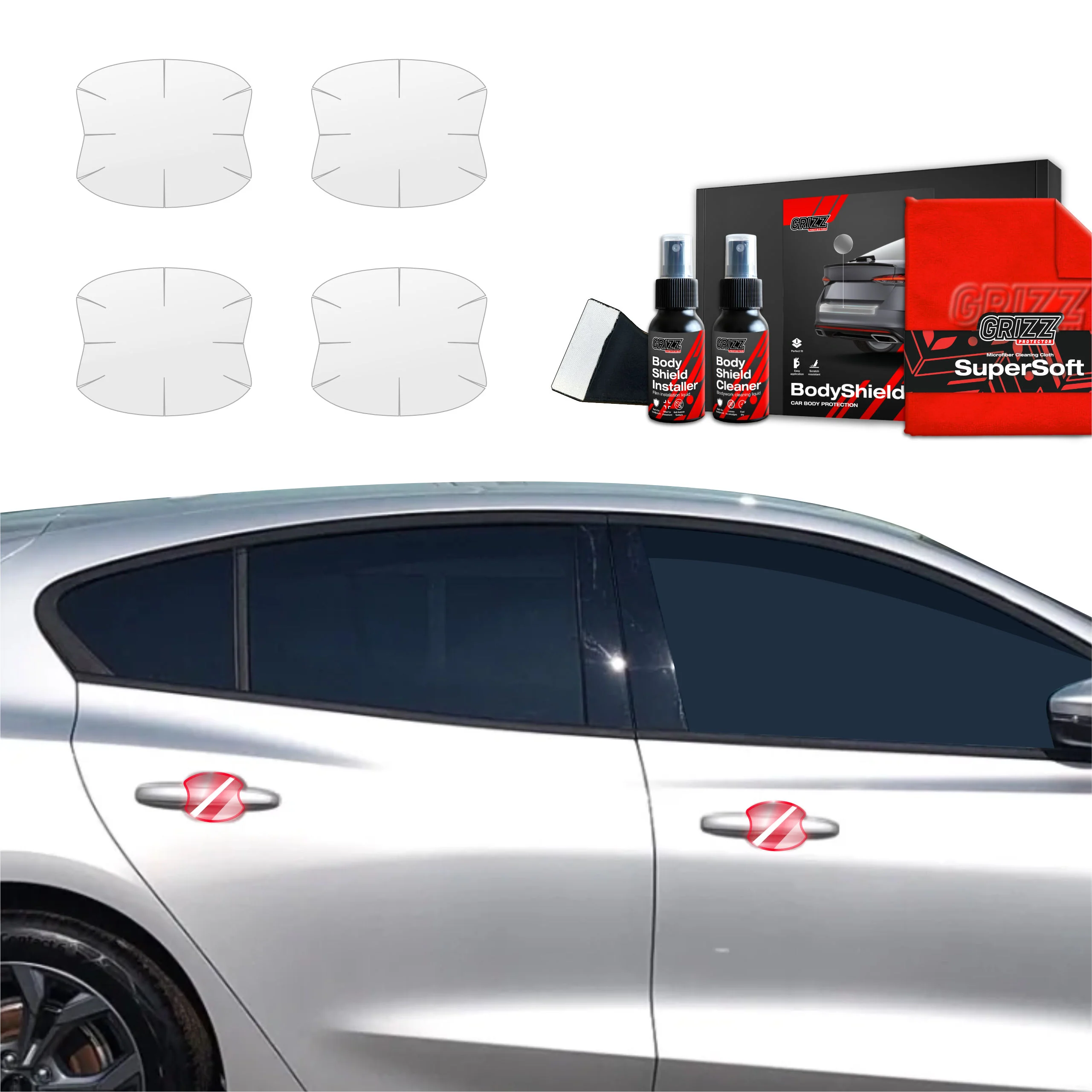 4in1 Schutzfolie für Türgriffmulden - Ford Focus ST-Line X Hatchback Facelift (2021-2025)