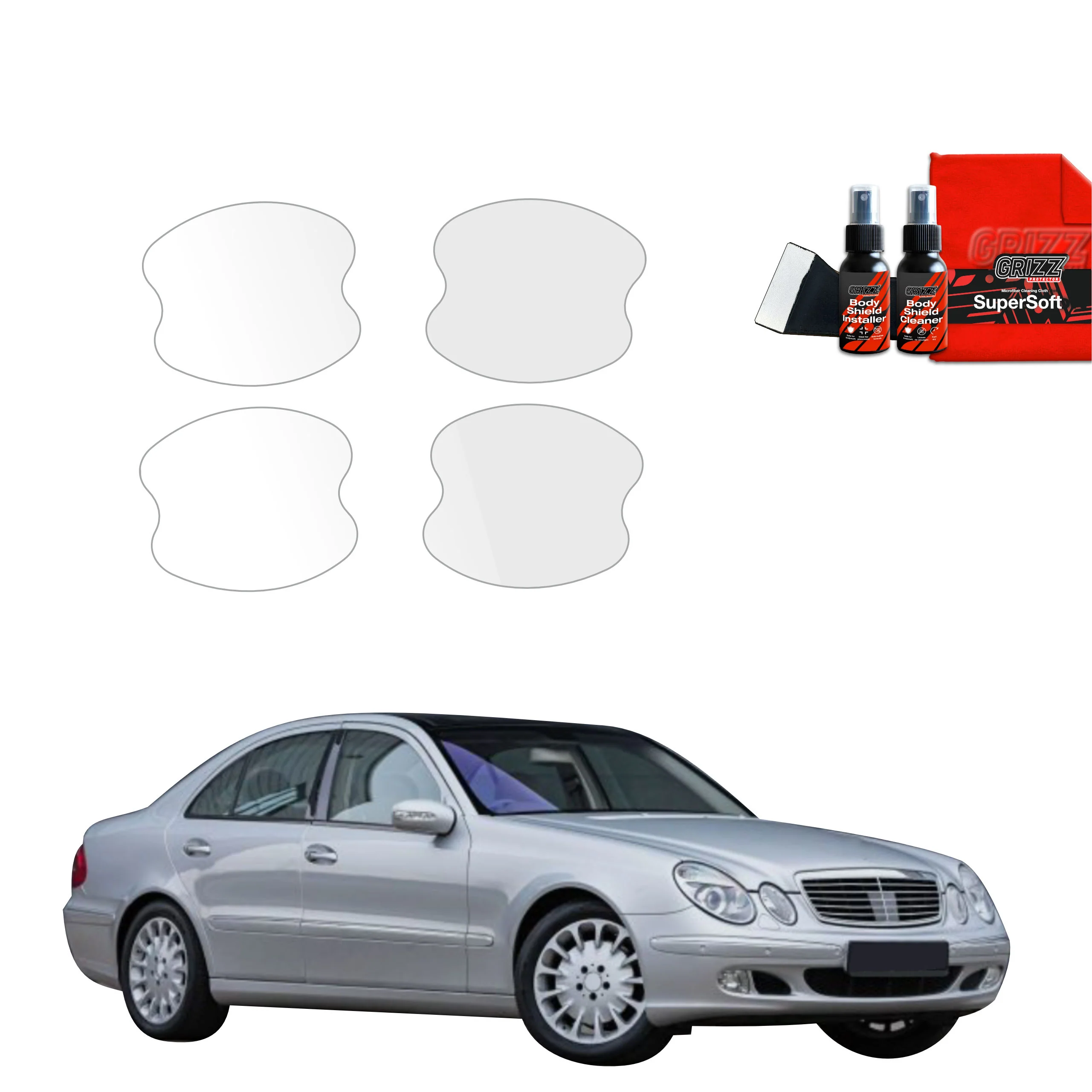 4in1 Schutzfolie für Türgriffmulden - Mercedes Benz E Klasse W211 Sedan (2002-2009)
