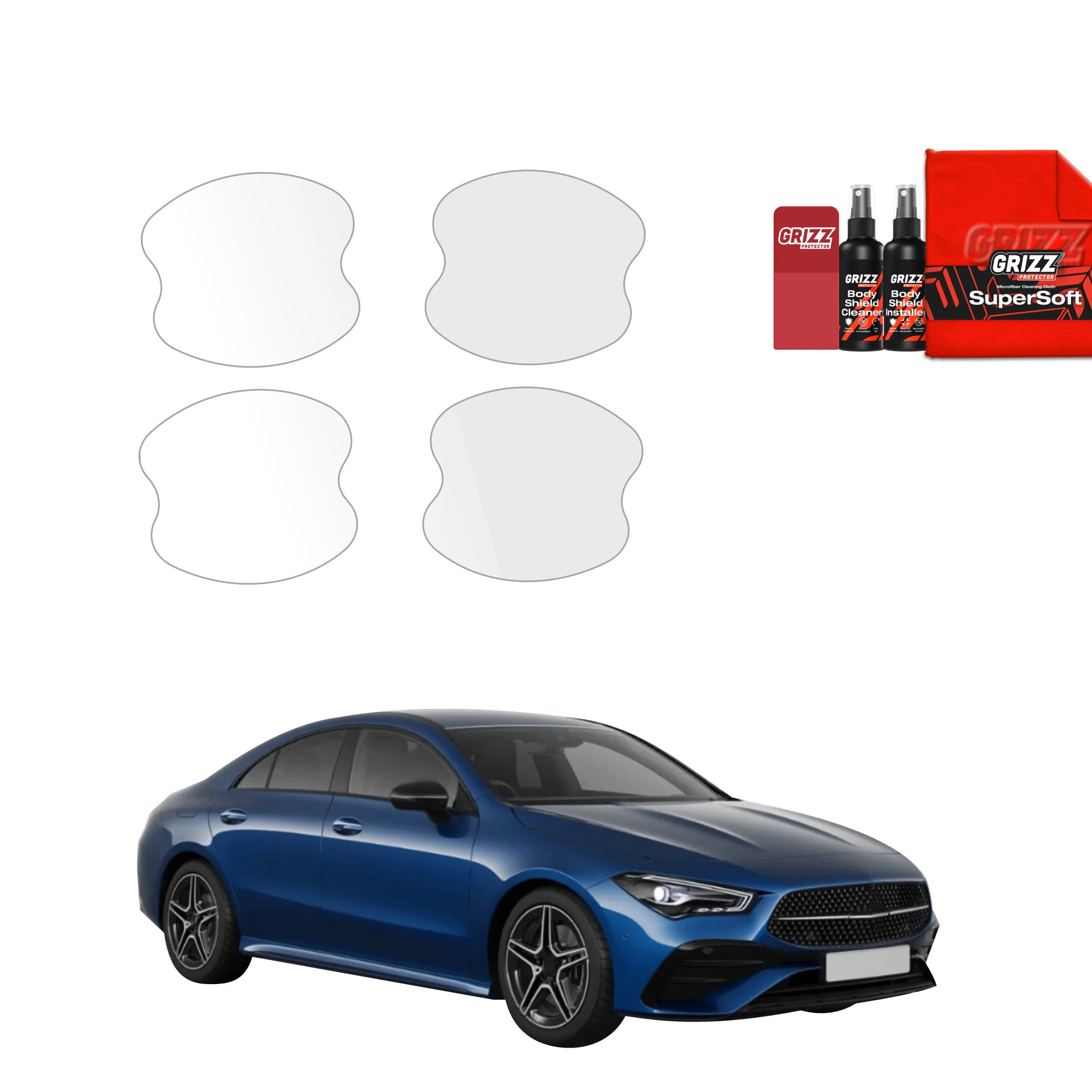 4in1 Schutzfolie für Türgriffmulden - Mercedes CLA 200 (2025-2026)