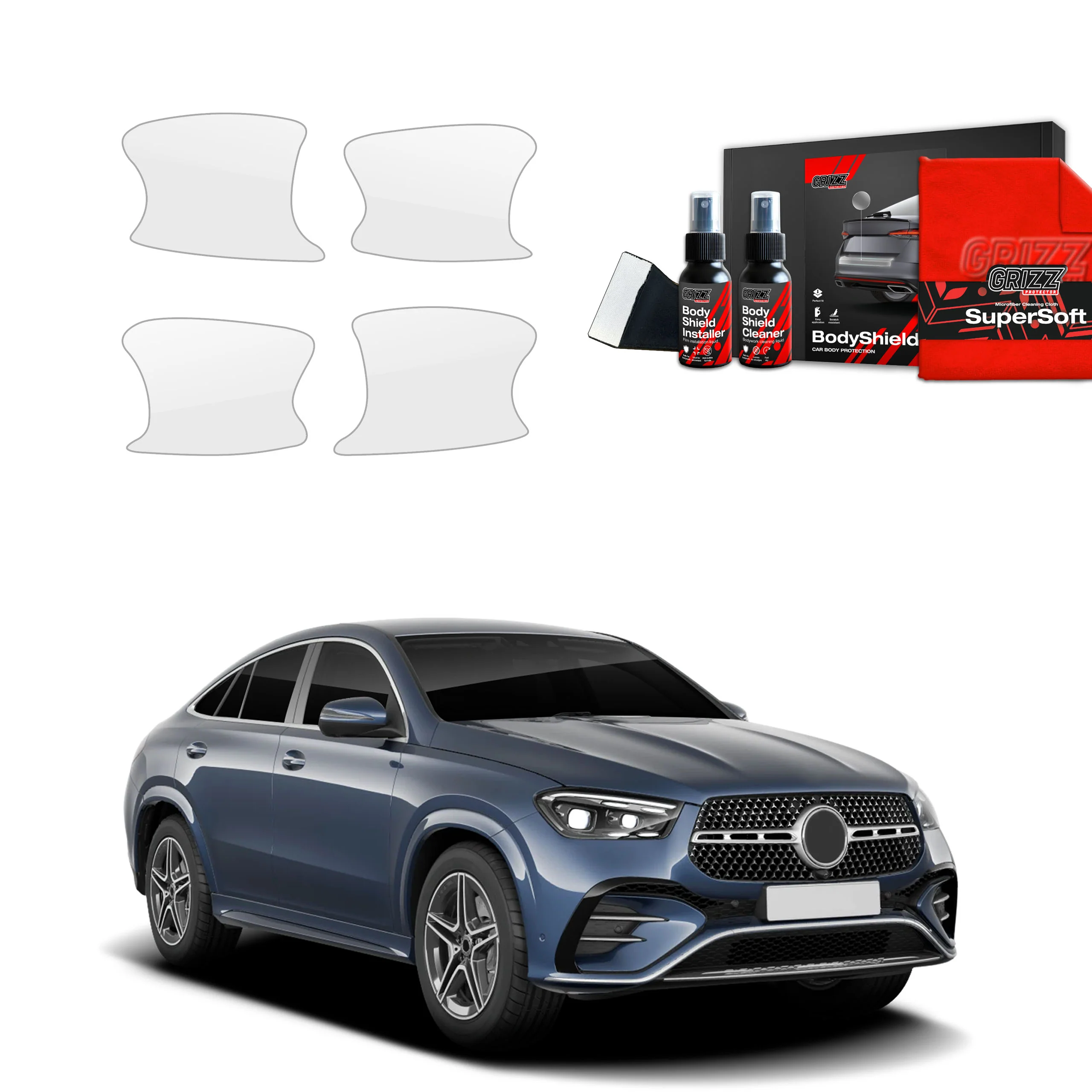 4in1 Schutzfolie für Türgriffmulden - Mercedes GLE 450d (2023-2026)