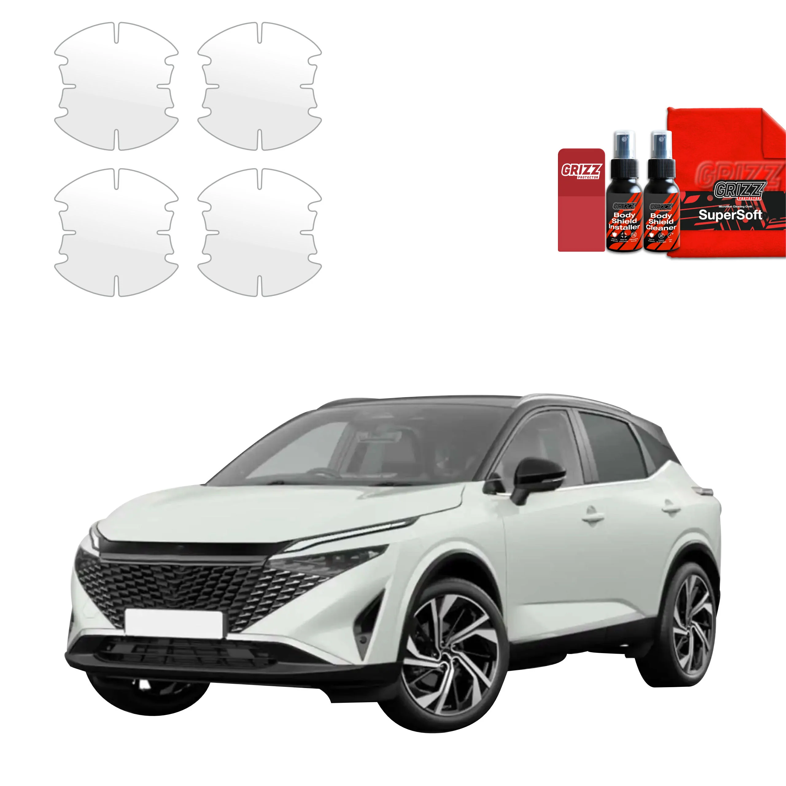 4in1 Schutzfolie für Türgriffmulden - Nissan Qashqai 3 Facelift (2024-2026)