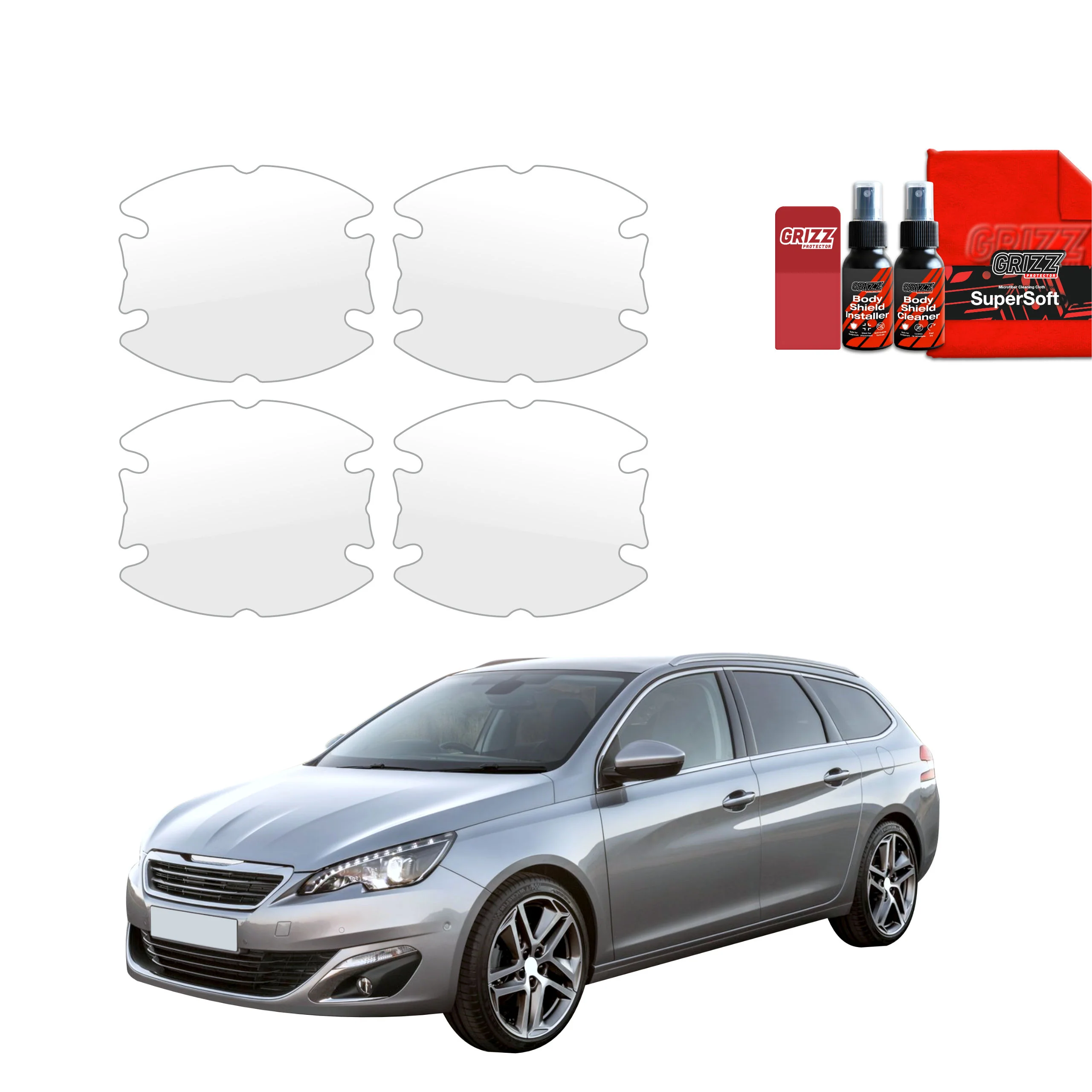 4in1 Schutzfolie für Türgriffmulden - Peugeot 308 Kombi (2013-2021)