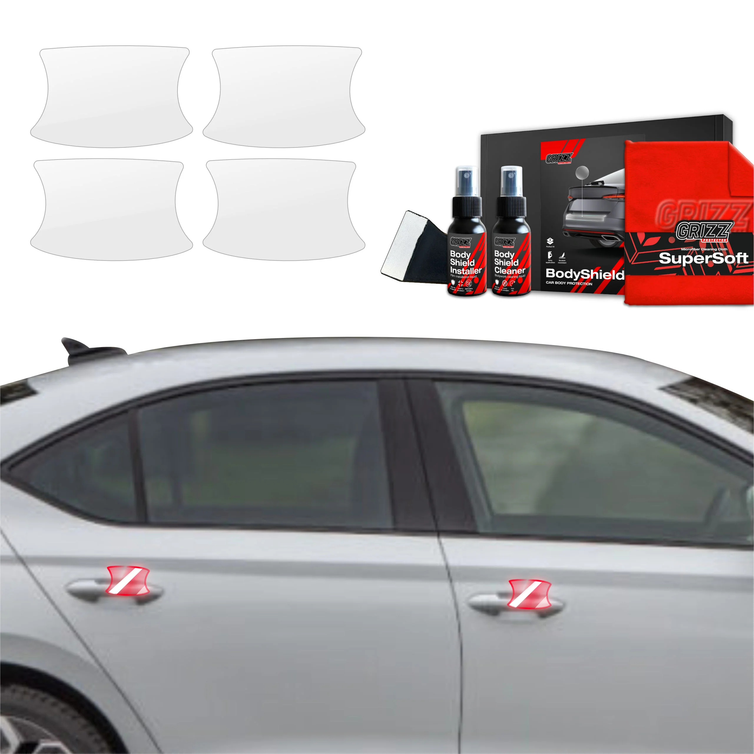 4in1 Schutzfolie für Türgriffmulden - Skoda Octavia 4 Hatchback Facelifting (2024-2026)