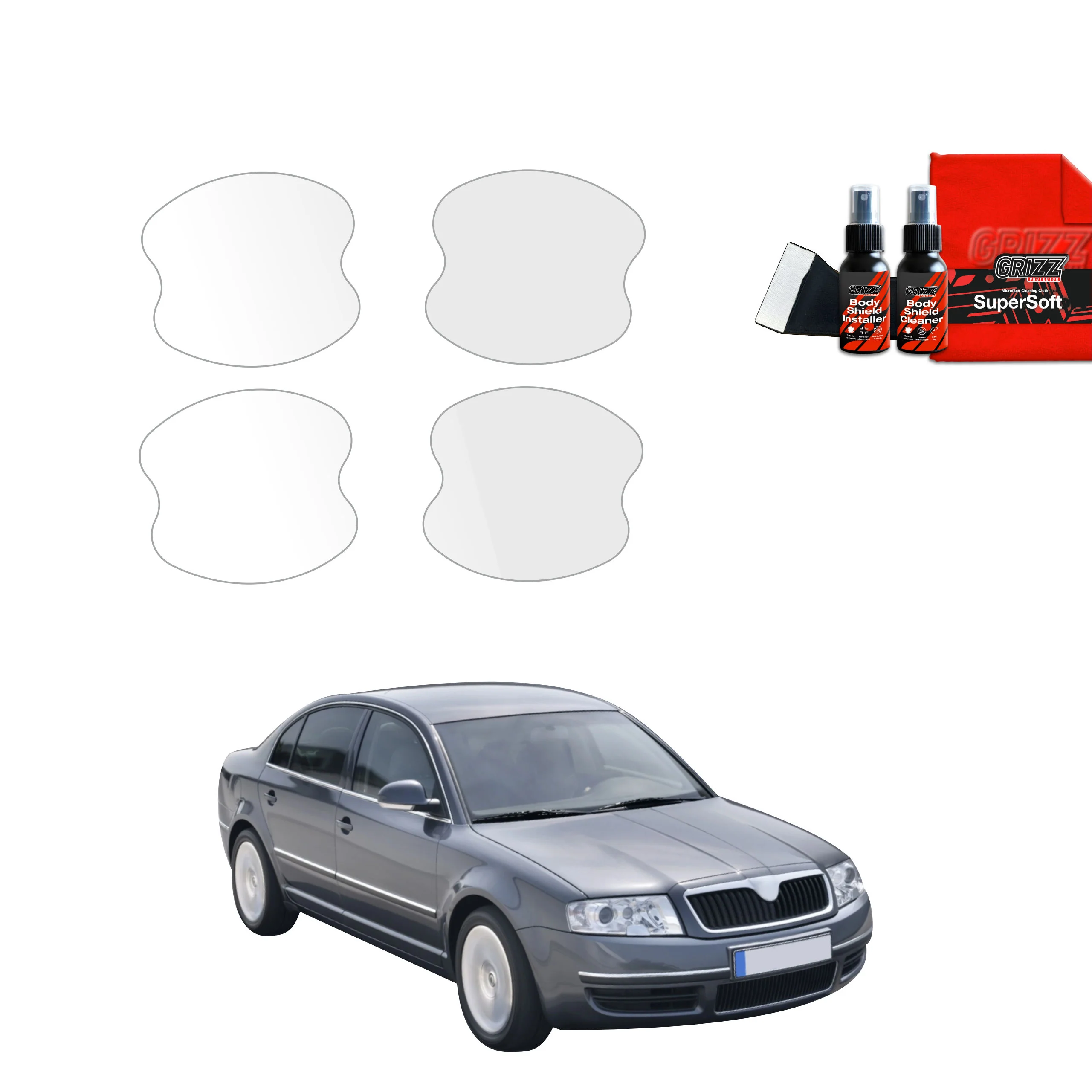 4in1 Schutzfolie für Türgriffmulden - Skoda Superb (2001-2008)