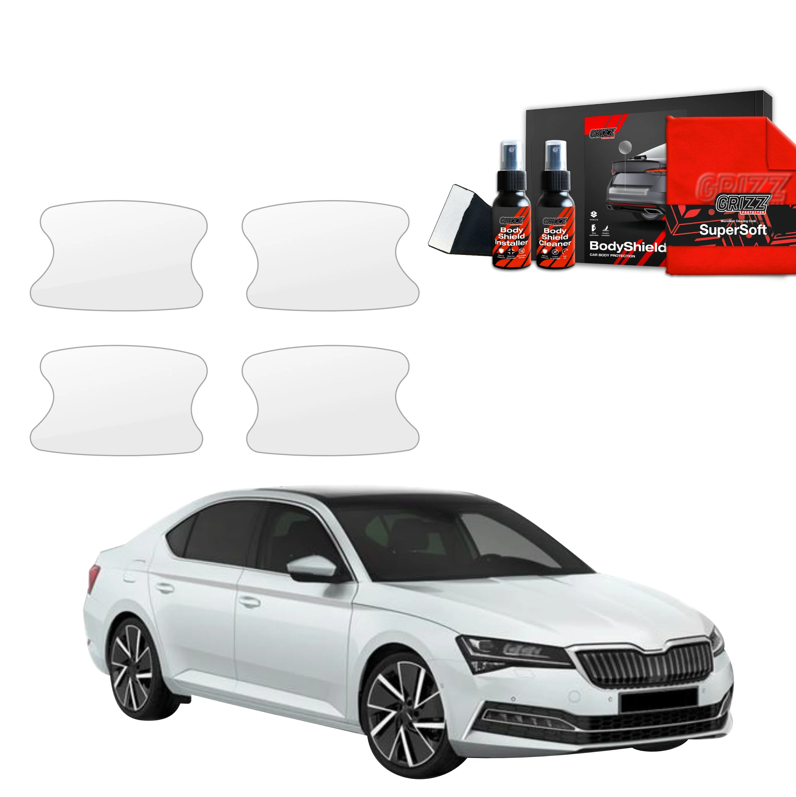 4in1 Schutzfolie für Türgriffmulden - Skoda Superb 3 Liftback (2019-2023)