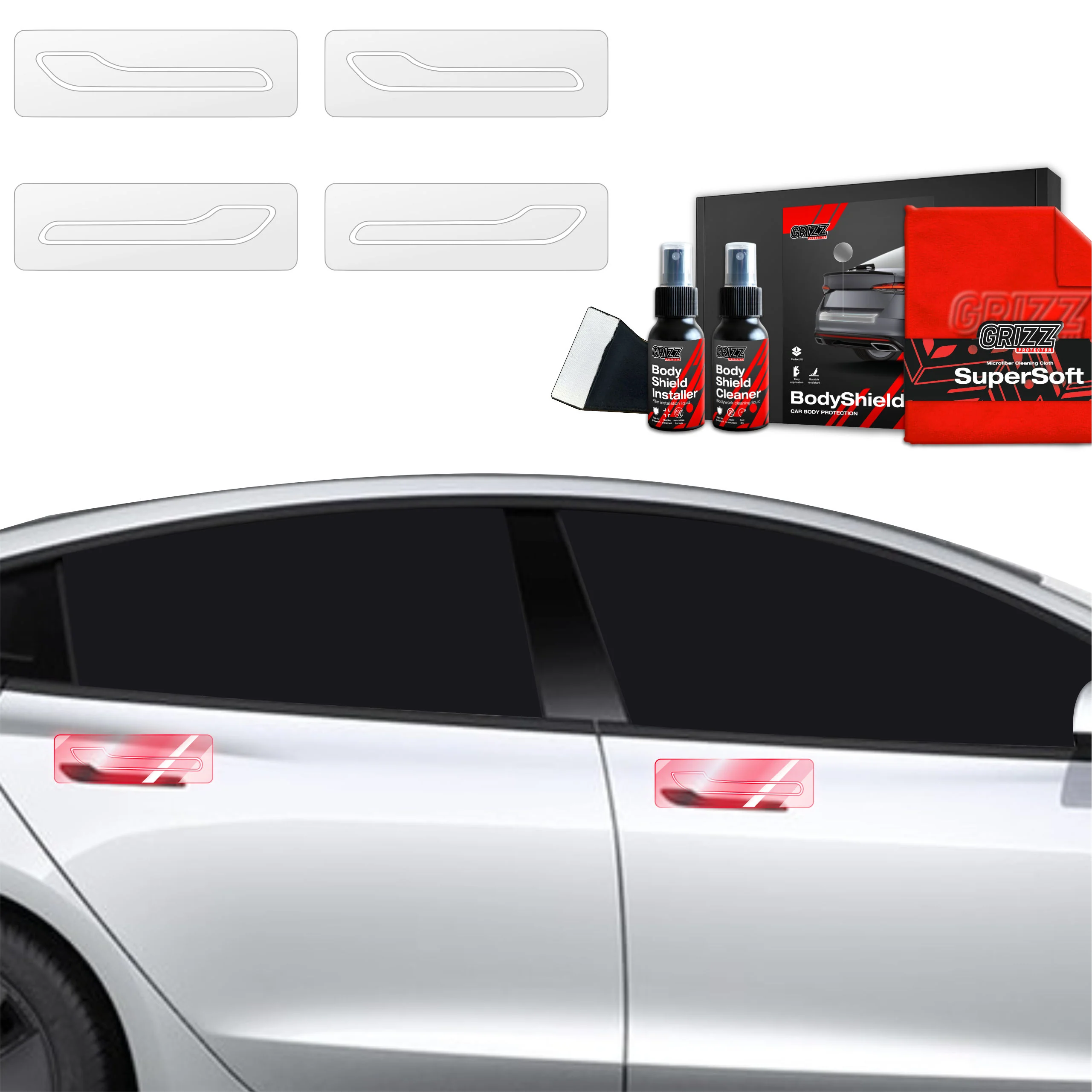 4in1 Schutzfolie für Türgriffmulden - Tesla Model 3 (2021-2025)
