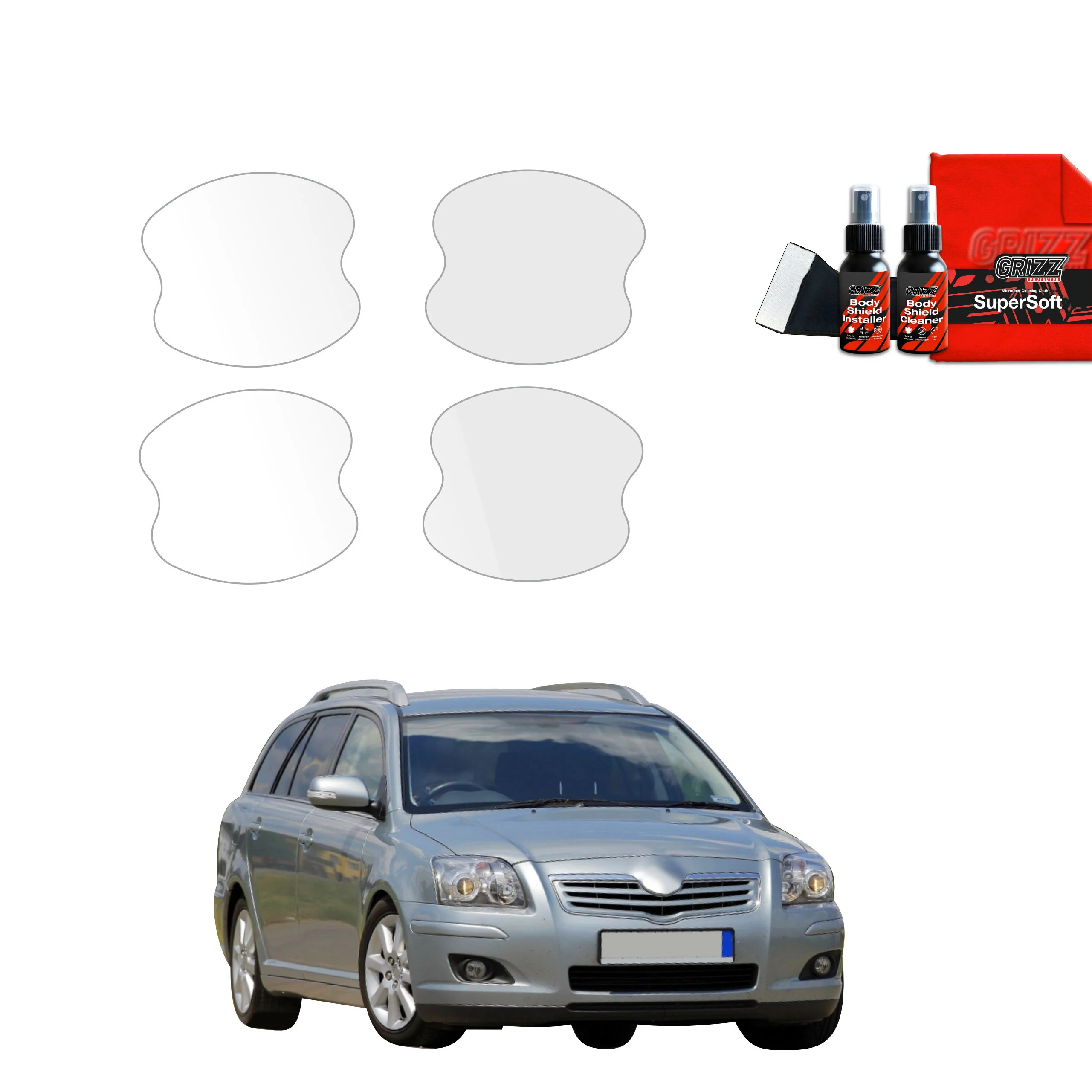 4in1 Schutzfolie für Türgriffmulden - Toyota Avensis Kombi (2003-2009)
