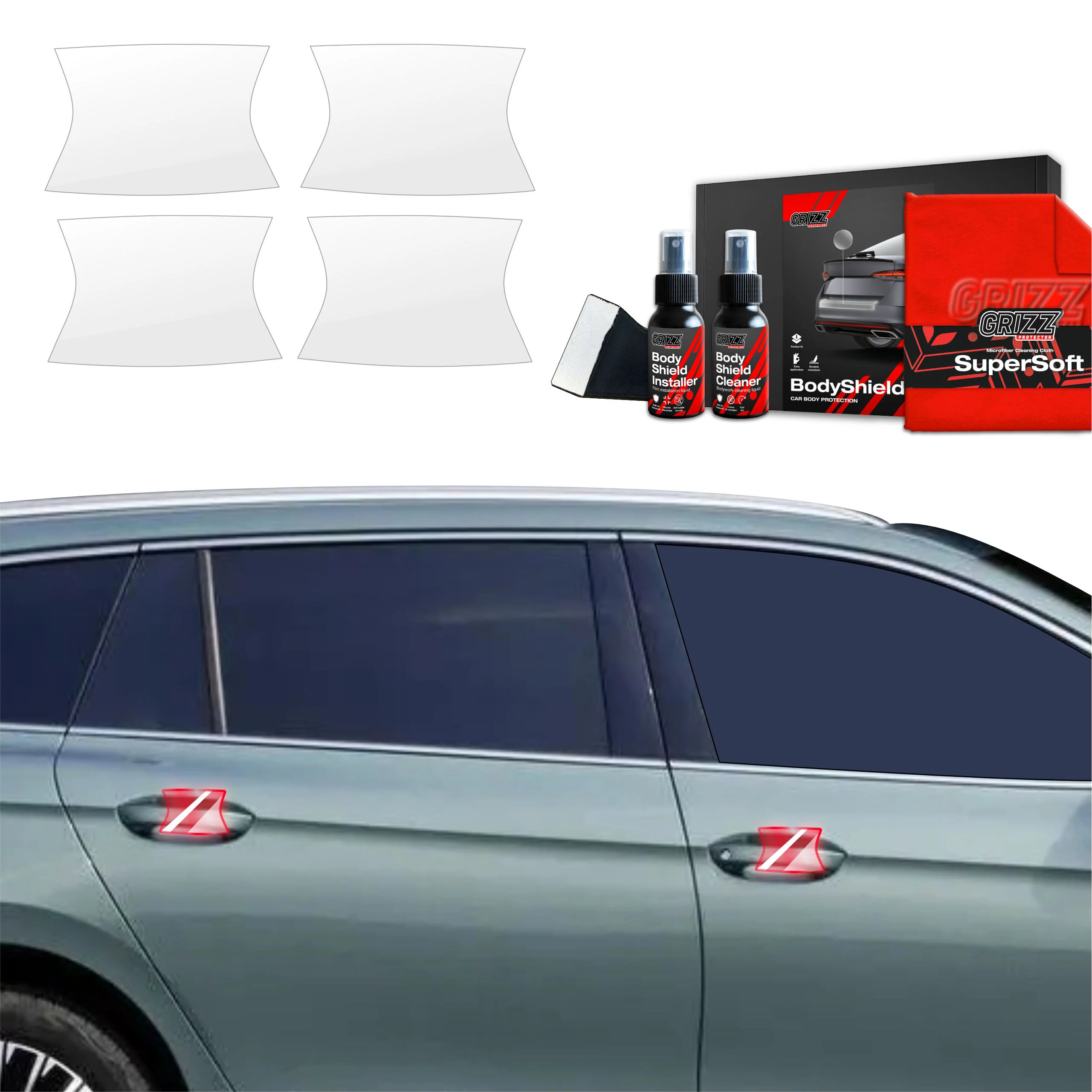 4in1 Schutzfolie für Türgriffmulden - Volkswagen VW Passat B9 (2024-2026)