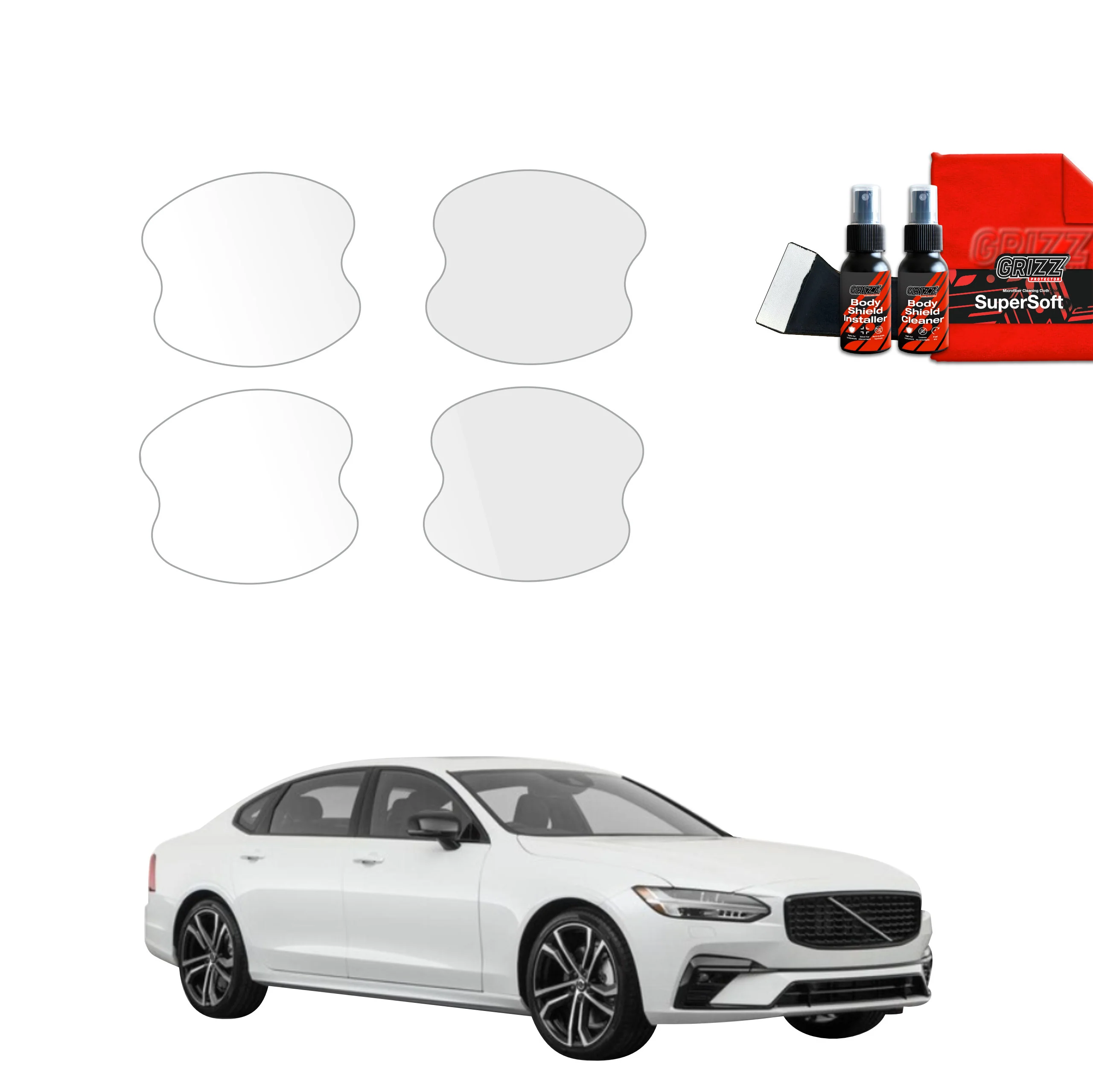 4in1 Schutzfolie für Türgriffmulden - Volvo S90 Sedan 5D (2016-2020)