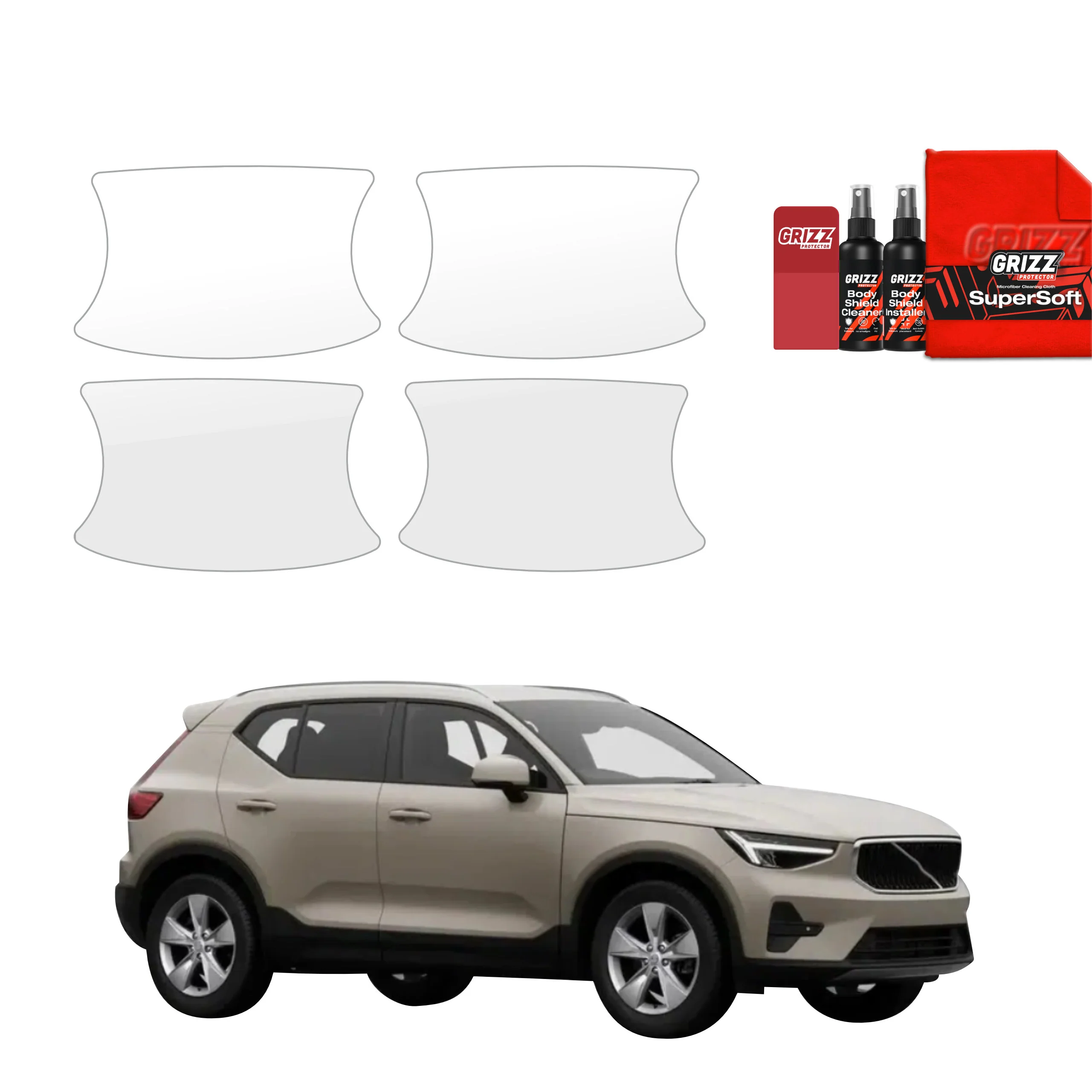 4in1 Schutzfolie für Türgriffmulden - Volvo XC40 (2022-2026)