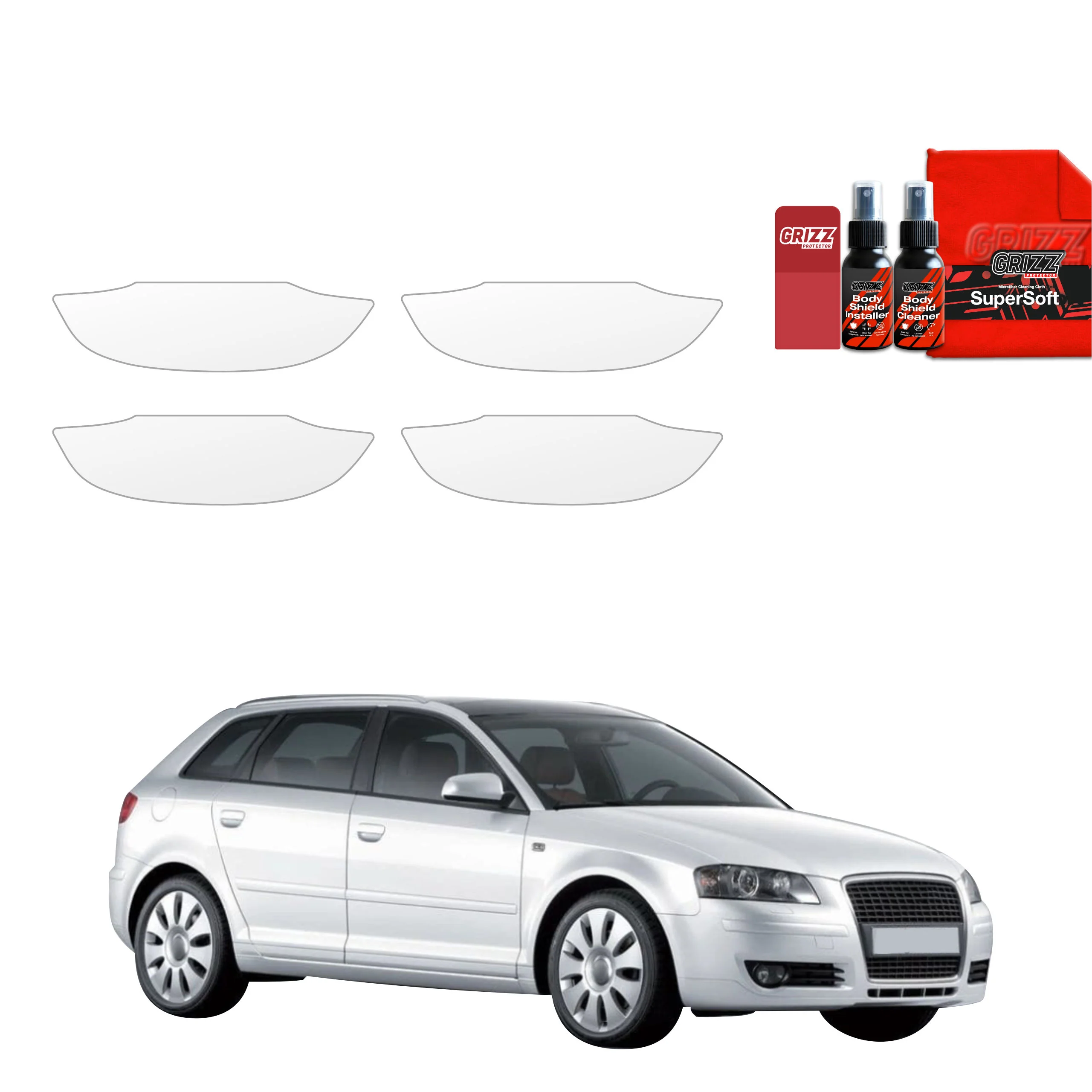 4in1 Schutzfolie für Türgriffmulden - Audi A3 8P Hatchback 5D (2008-2012)