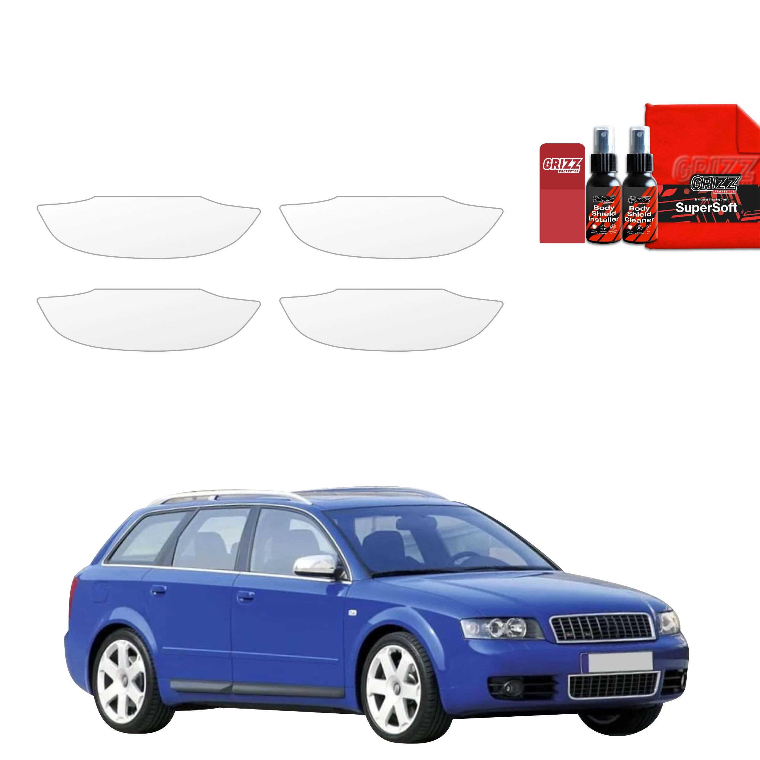 4in1 Schutzfolie für Türgriffmulden - Audi A4 B6 Avant (2000-2006)