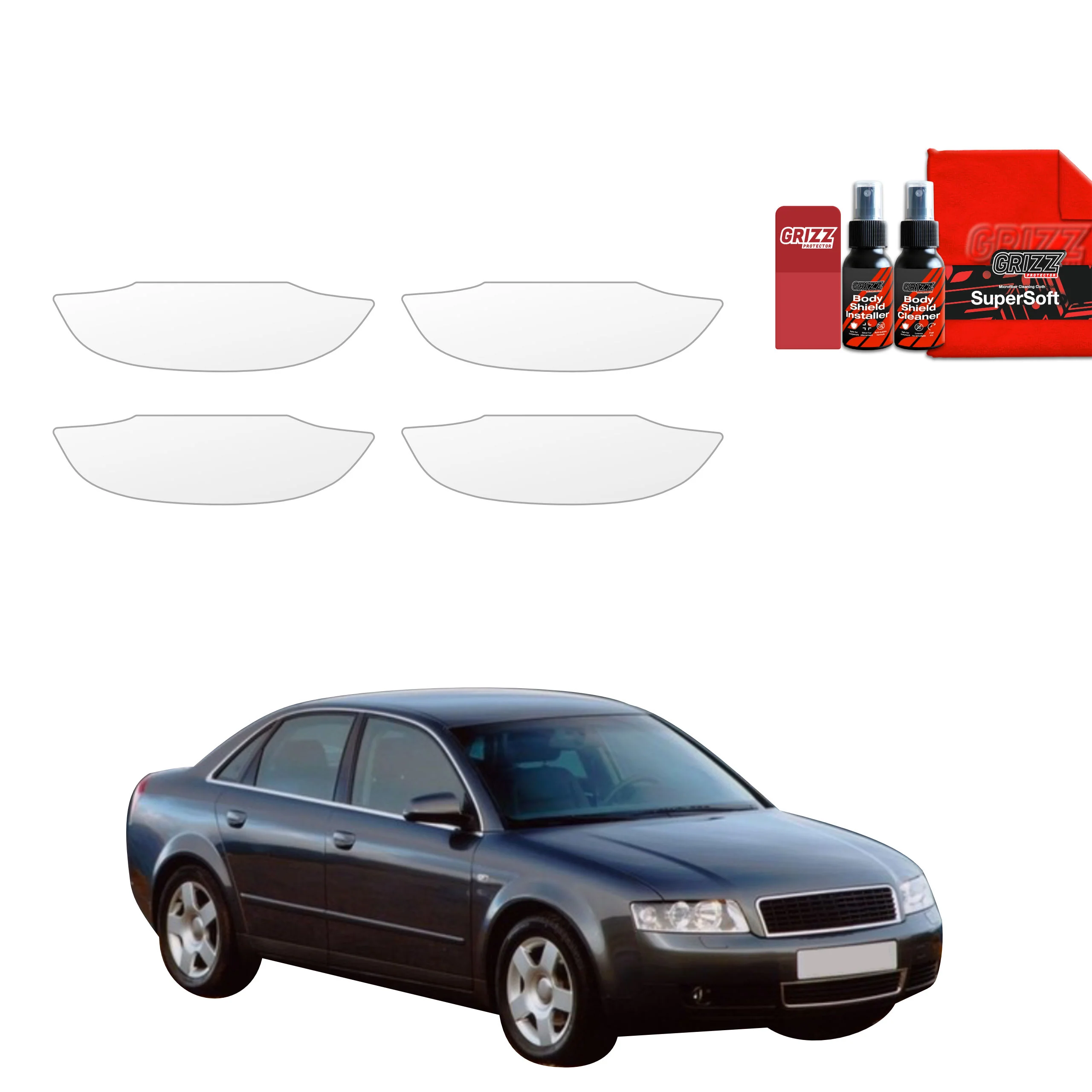 4in1 Schutzfolie für Türgriffmulden - Audi A4 B6 Sedan (2000-2006)