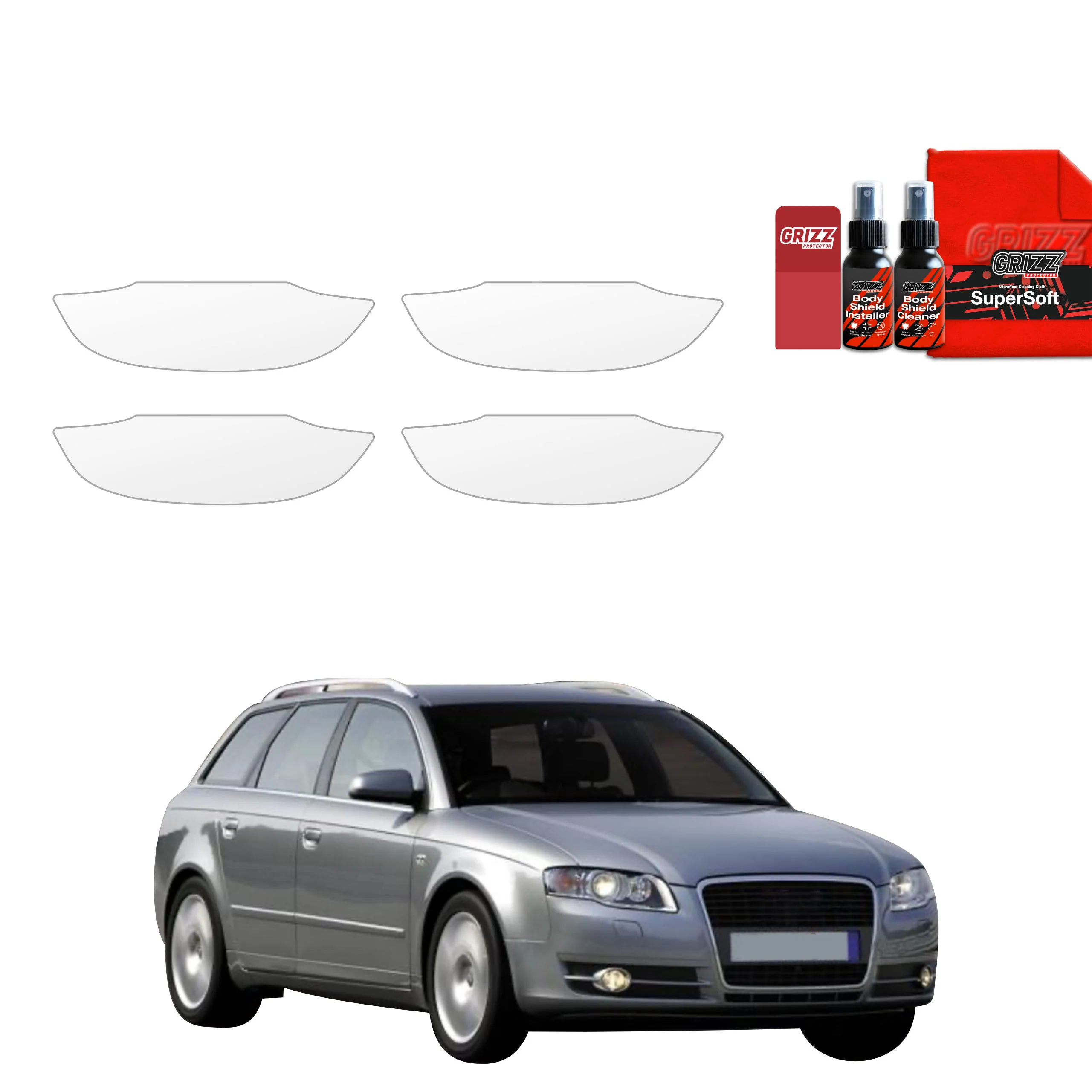 4in1 Schutzfolie für Türgriffmulden - Audi A4 B7 Avant (2004-2008)